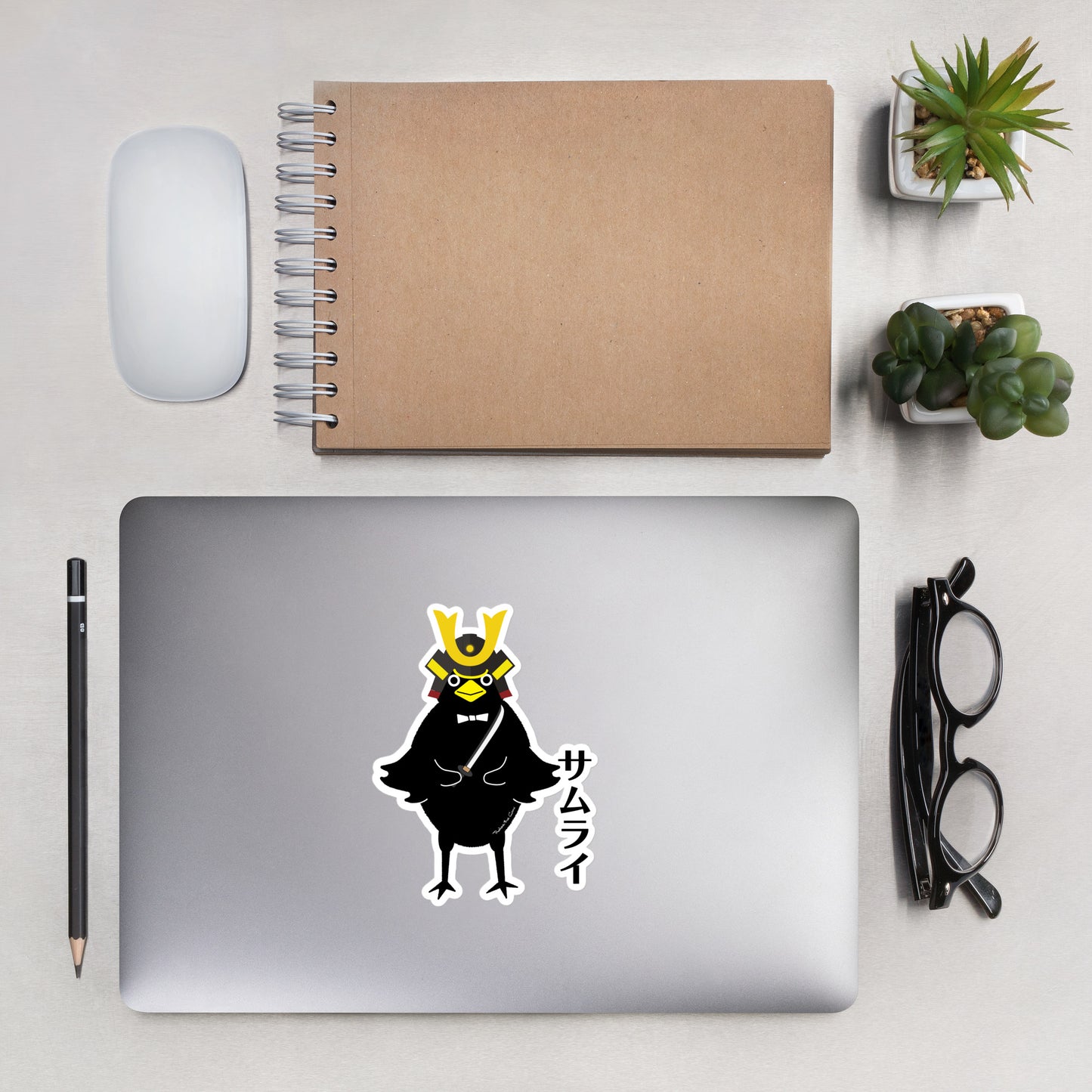 Bubble-free stickers Samurai Crow