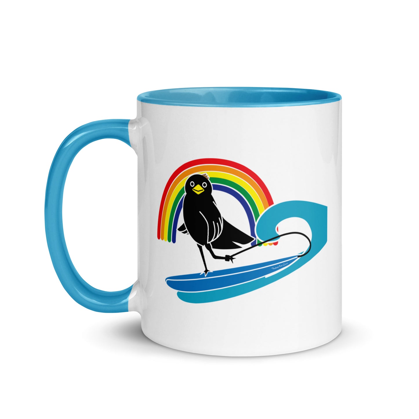 Mug with Color Inside Rakasu Surfing in the Rainbow