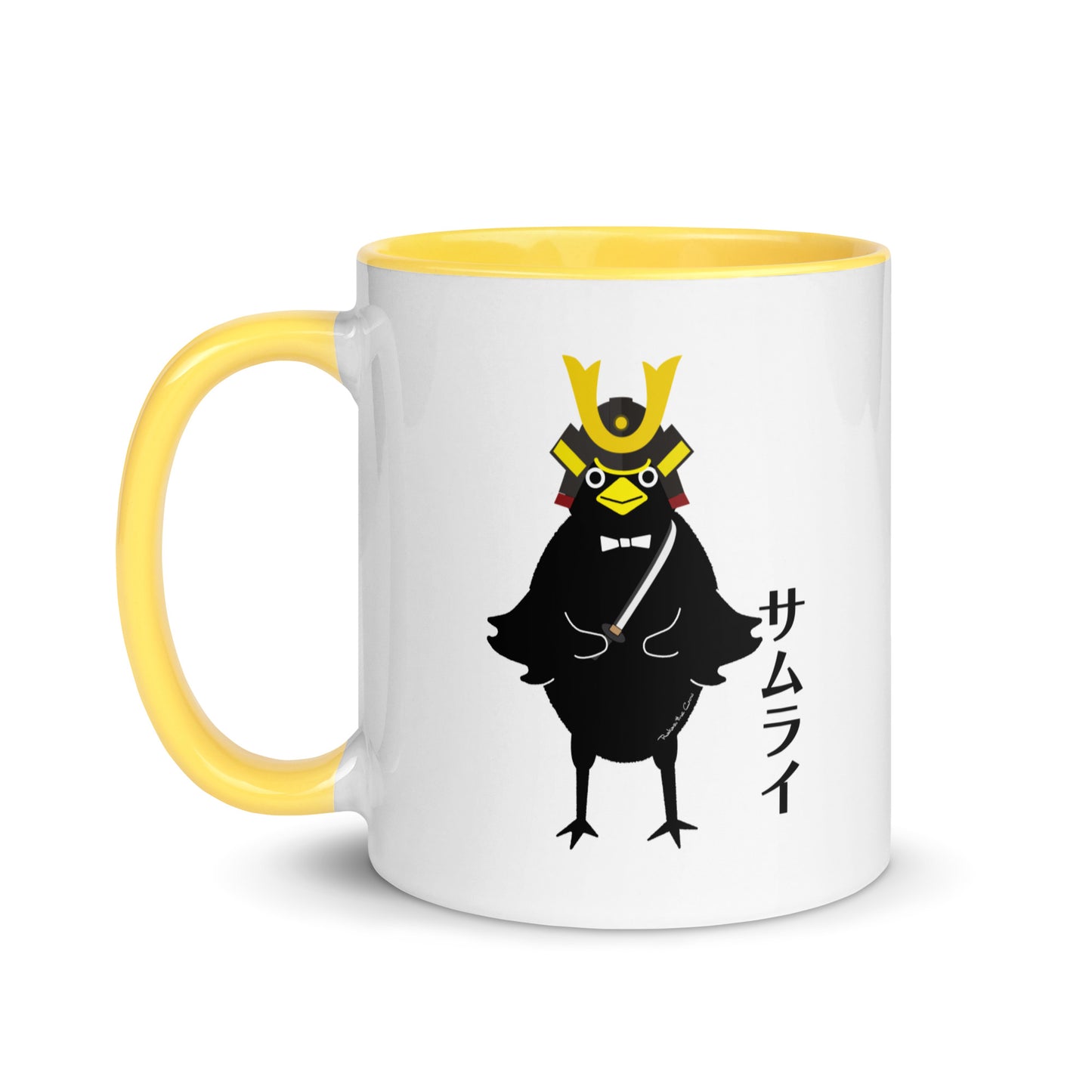 Mug with Yellow Color Inside Samurai Rakasu