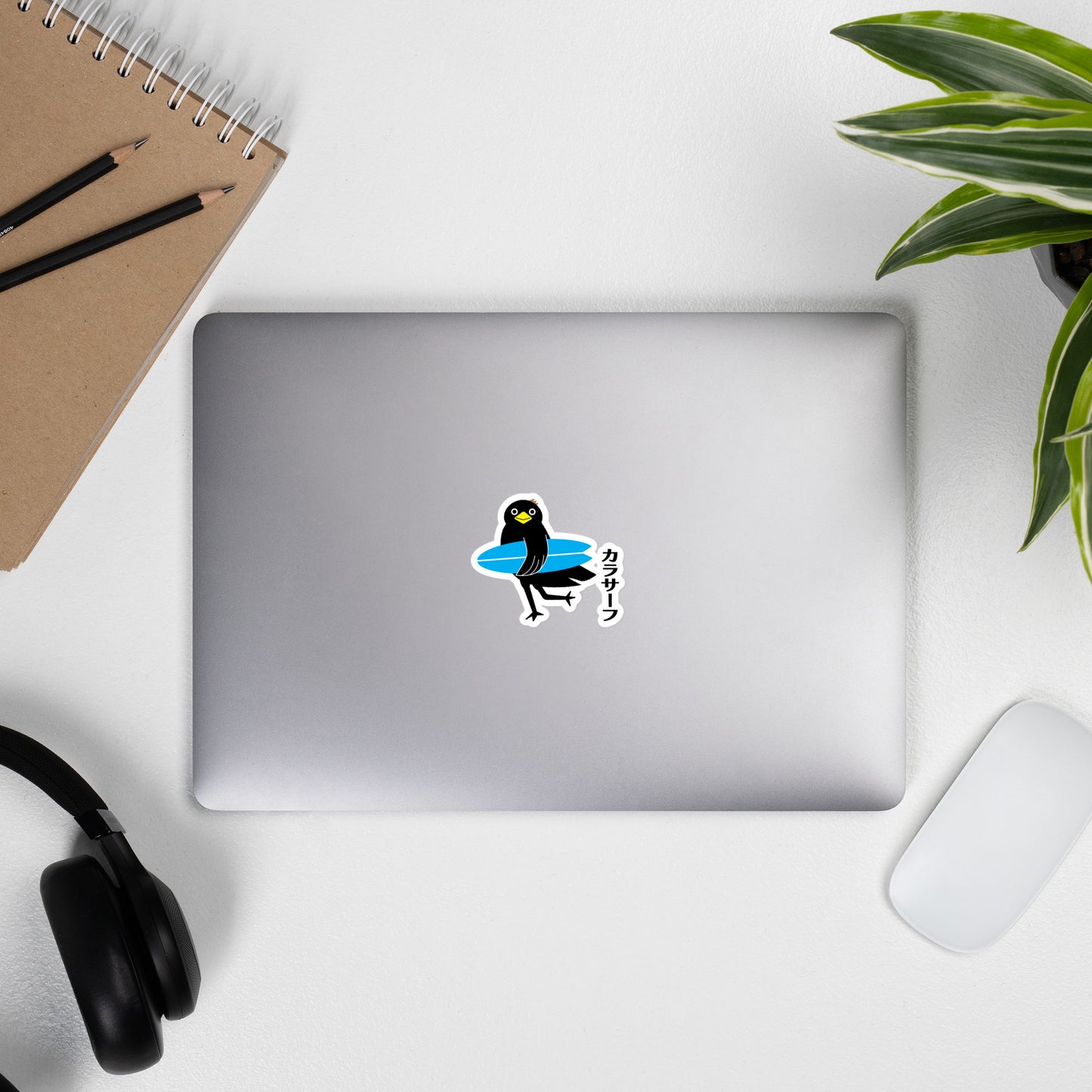Bubble-free stickers Surfing Crow