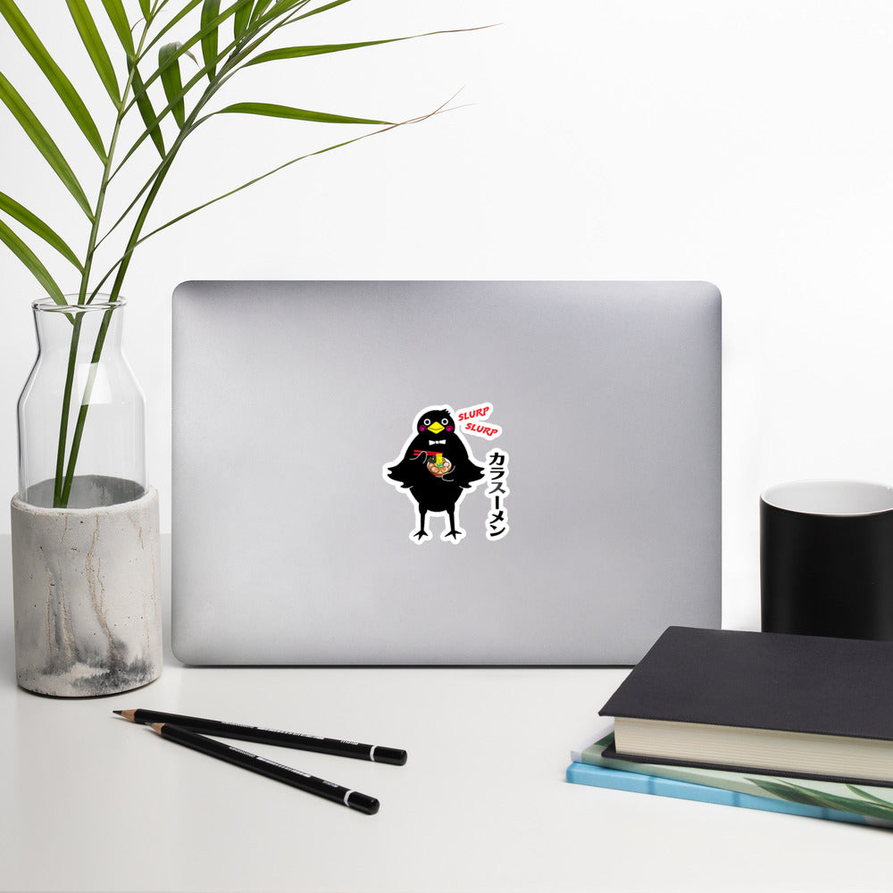 Bubble-free stickers Ramen Crow
