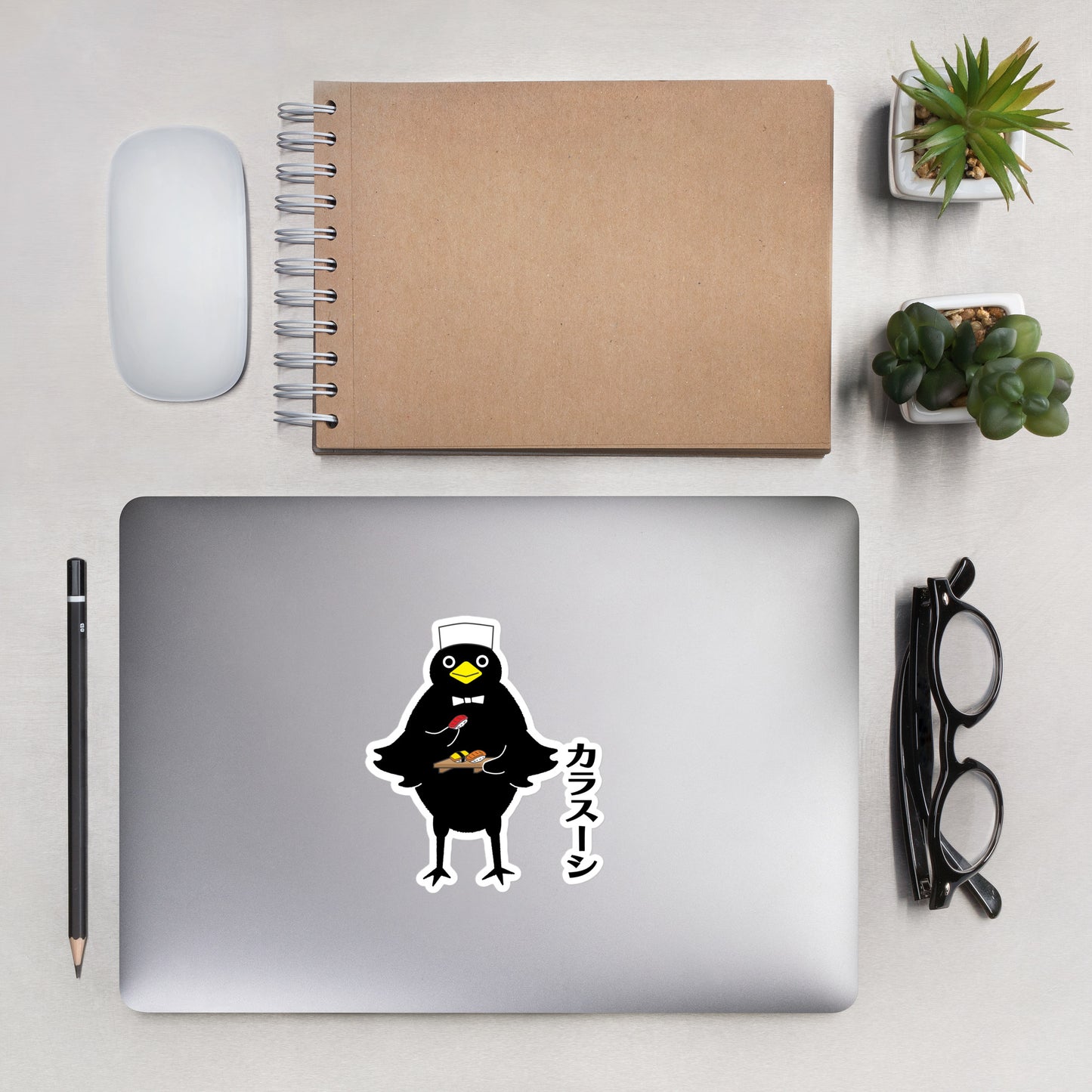 Bubble-free stickers Sushi Crow