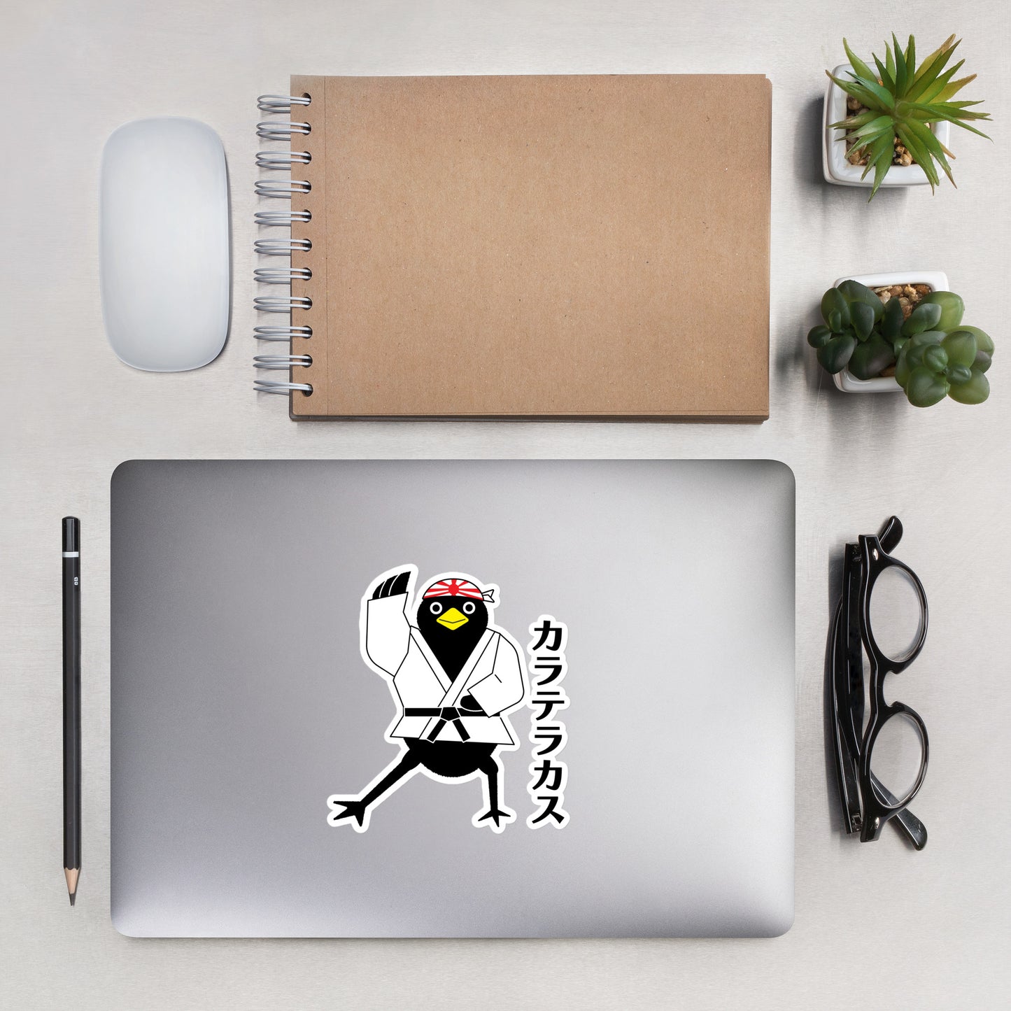 Bubble-free stickers Karate Crow