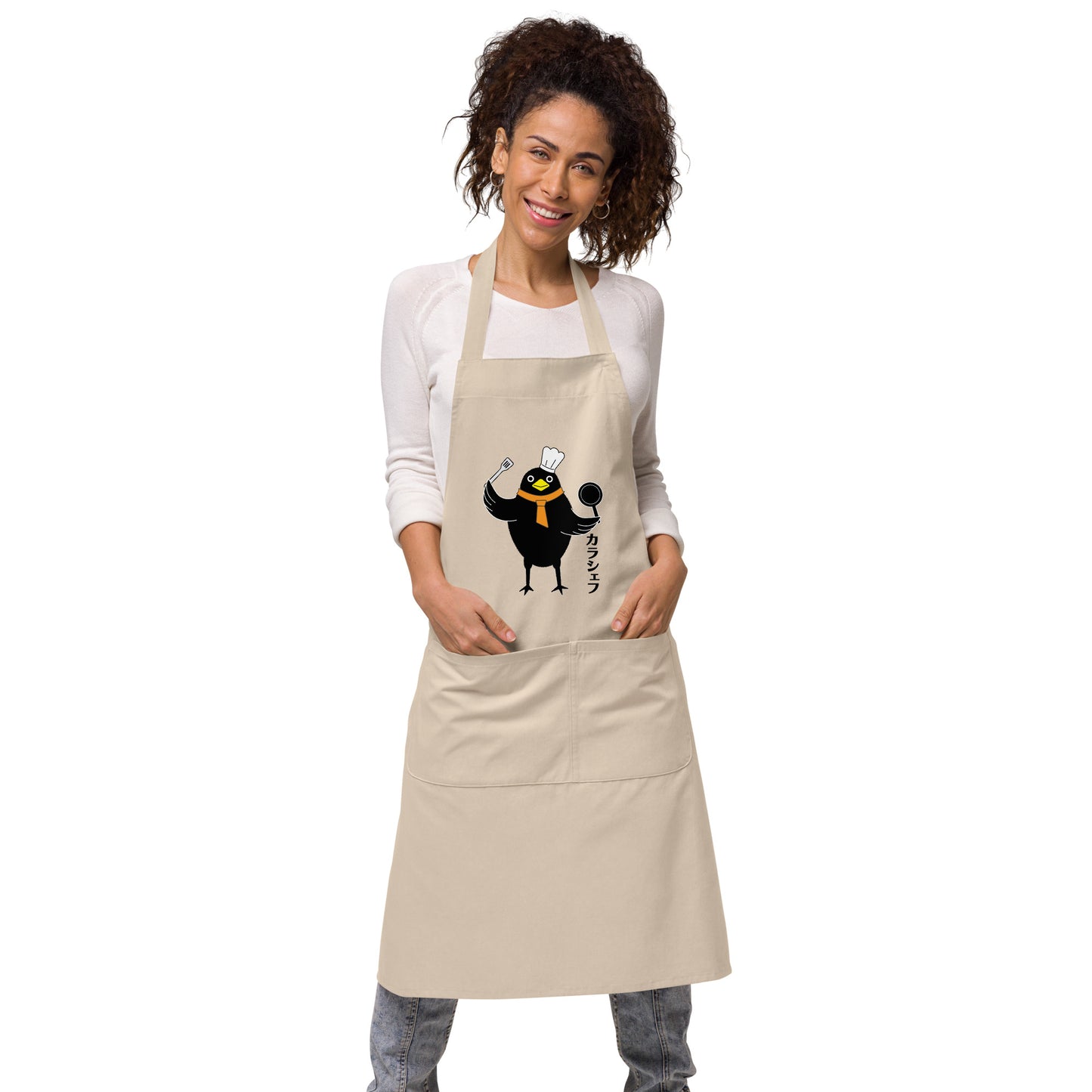 Organic cotton apron Chef Crow