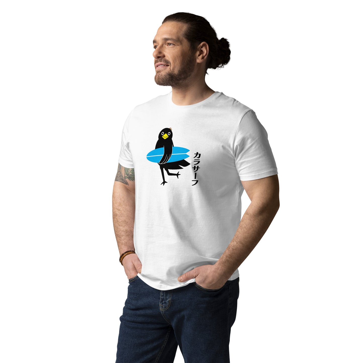 Unisex organic cotton t-shirt Surfing Crow
