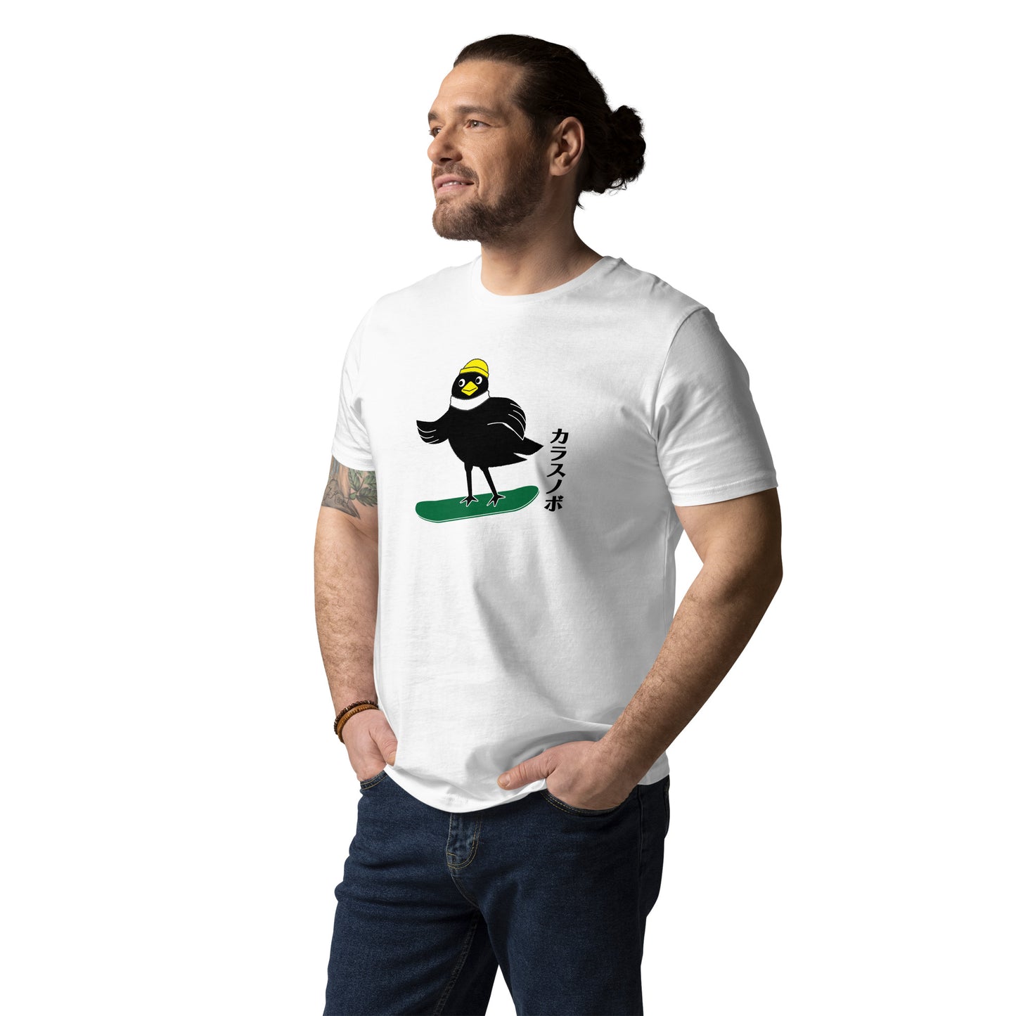 Unisex organic cotton t-shirt Snowboarding Crow