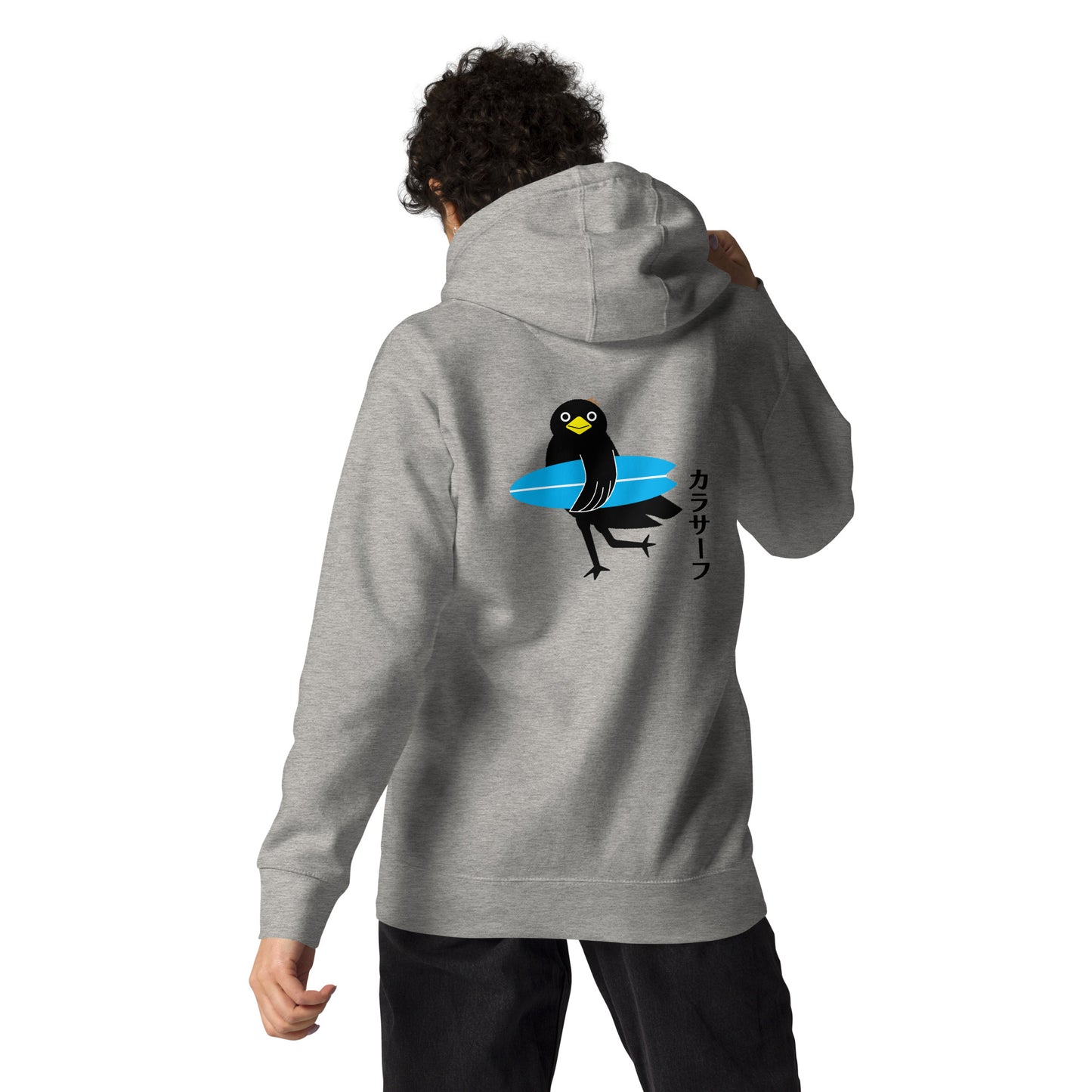 Unisex Hoodie Surfing Crow