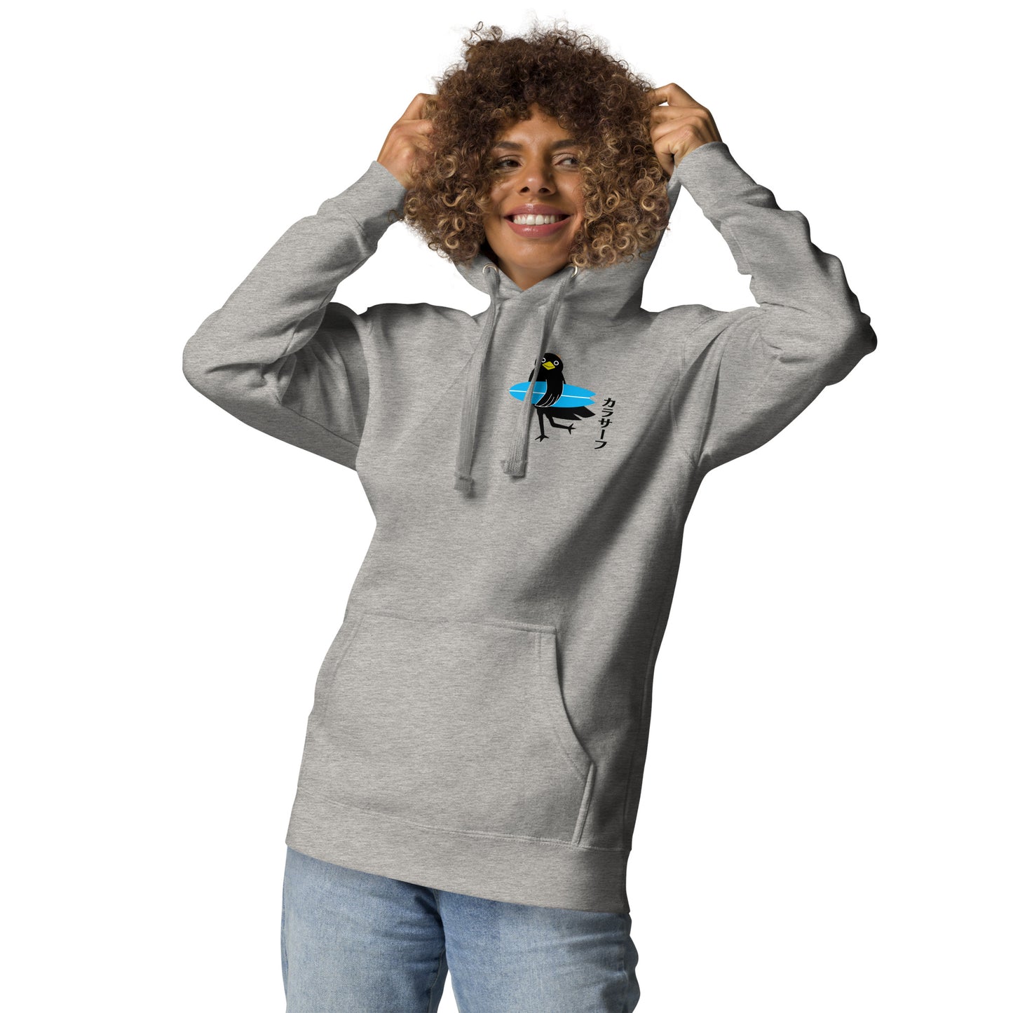 Unisex Hoodie Surfing Crow