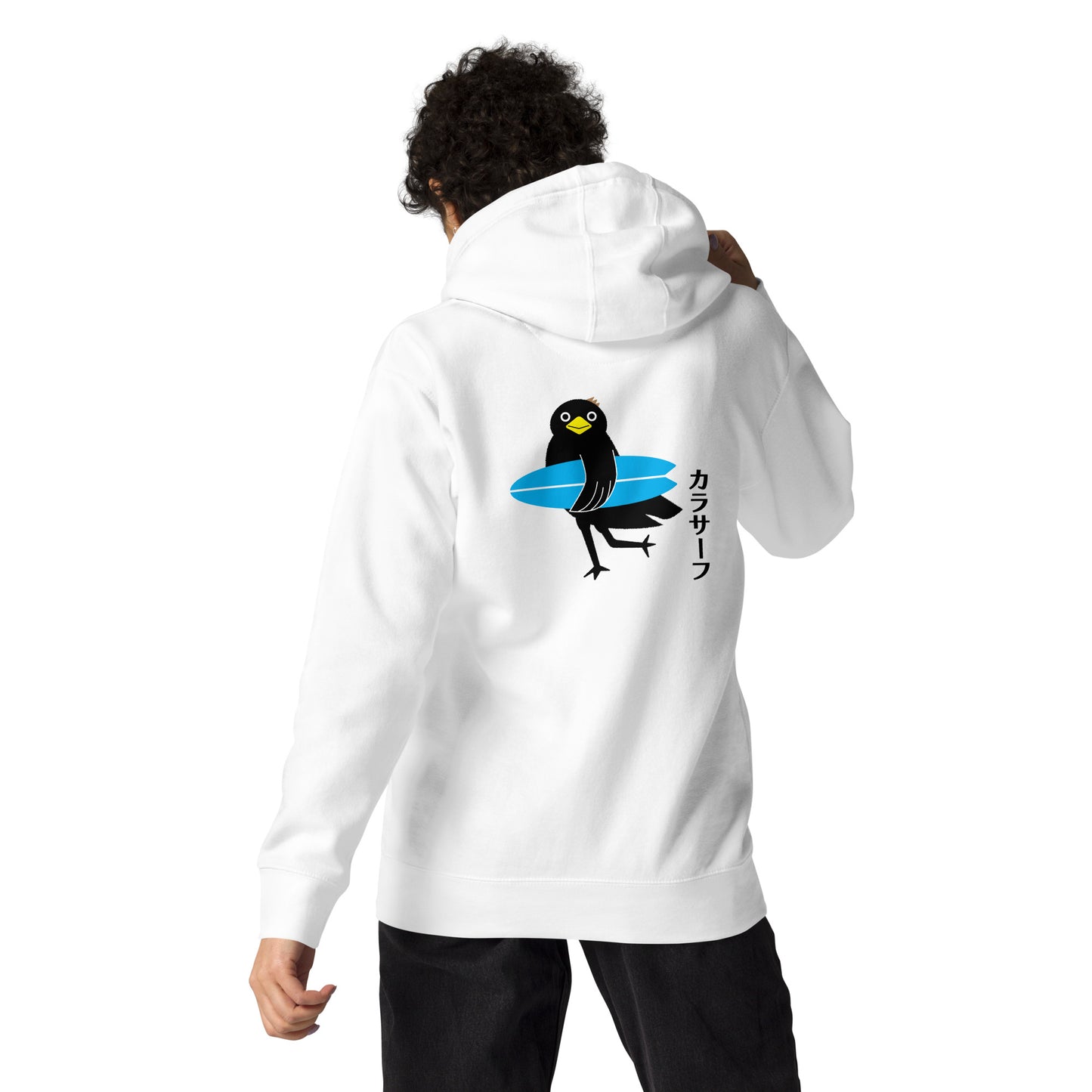 Unisex Hoodie Surfing Crow