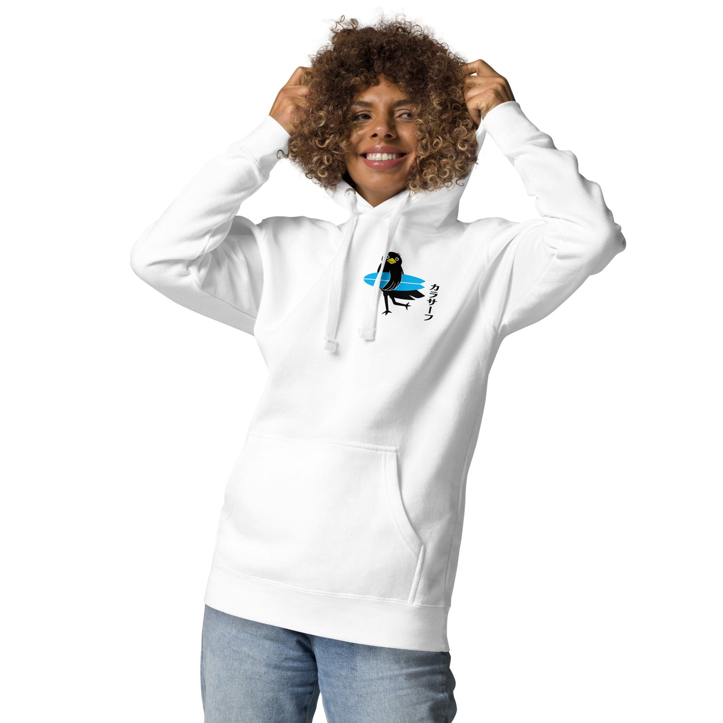 Unisex Hoodie Surfing Crow