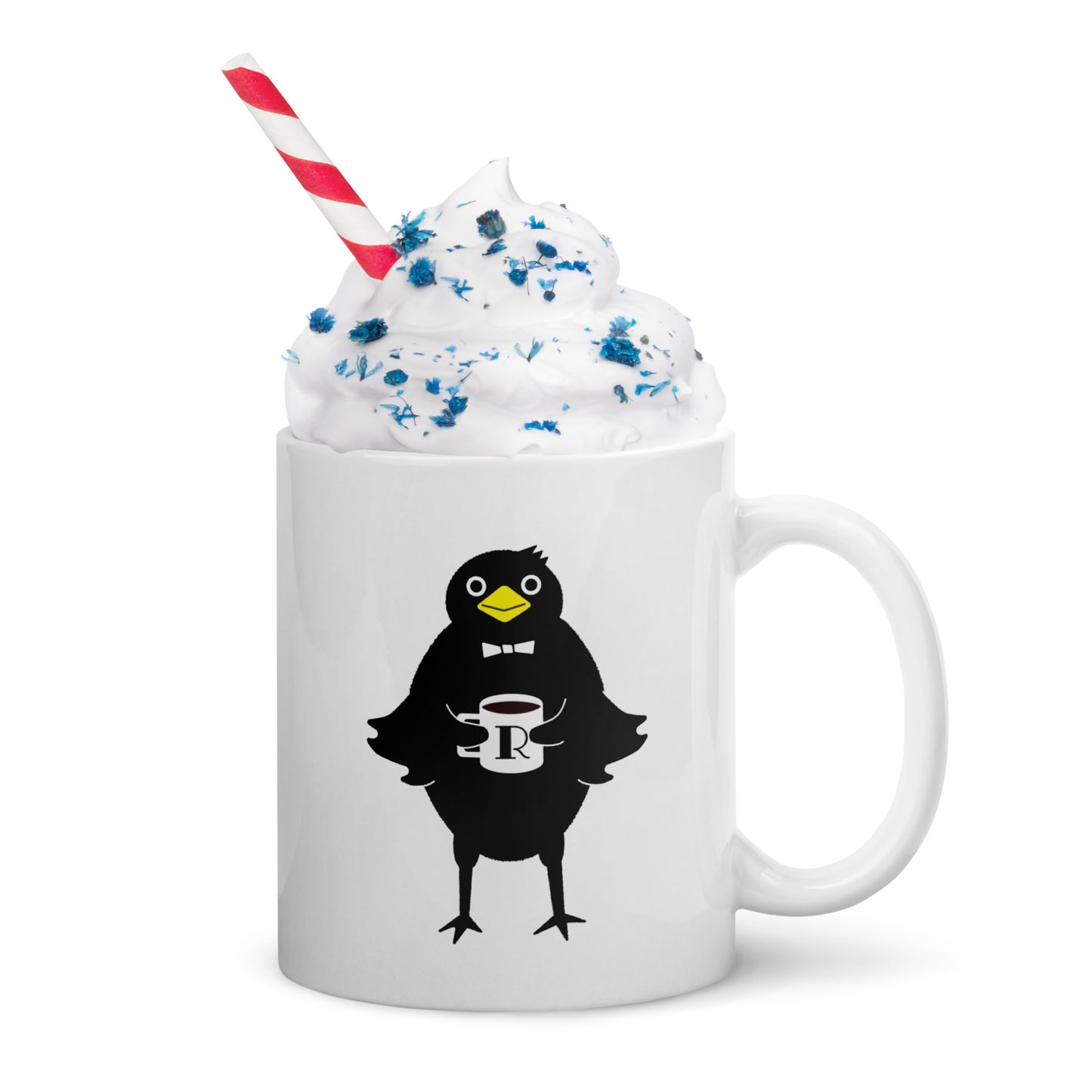 White glossy initial mug I