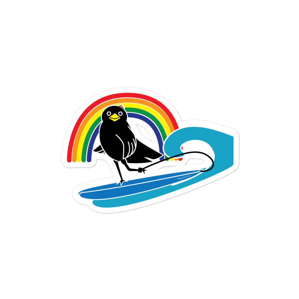 Bubble-free stickers Rakasu Surfing in the Rainbow