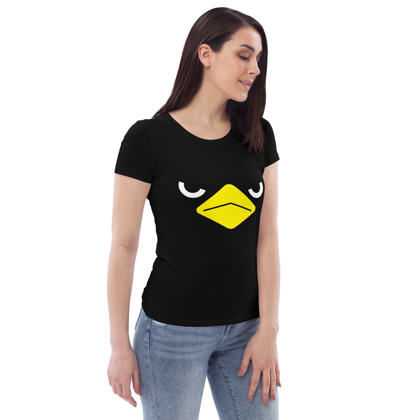 Women's fitted eco tee Angry Rakasu Black Label