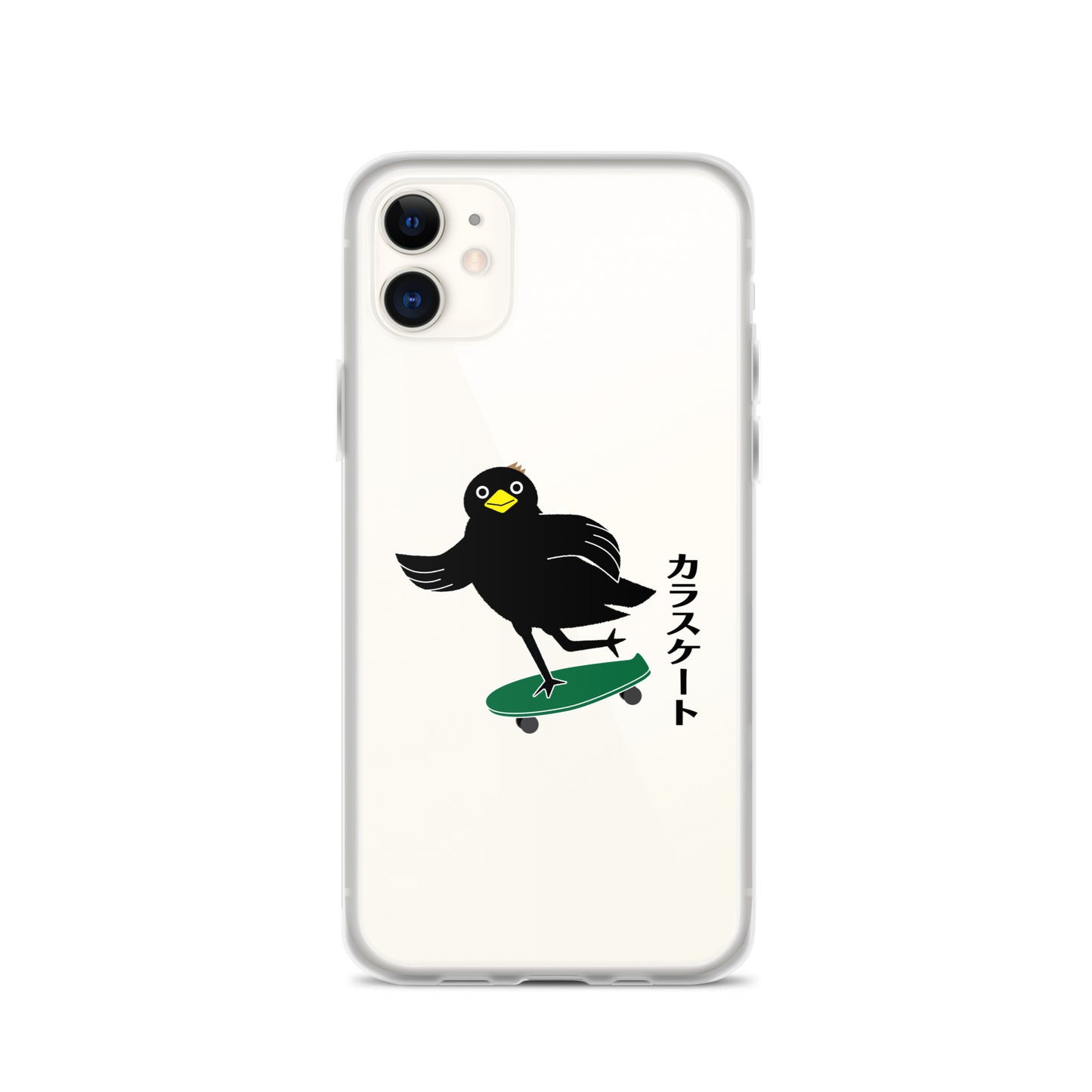 Clear Case for iPhone® Skateboarding Crow