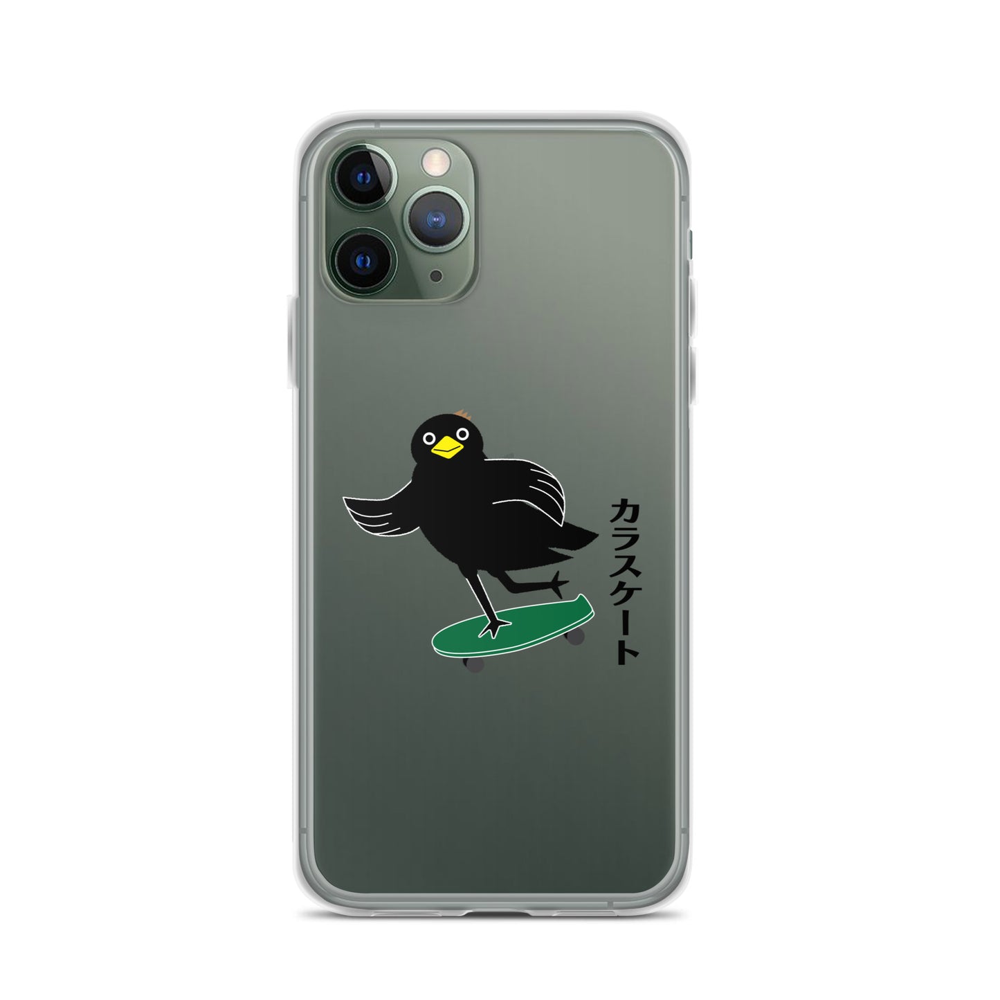 Clear Case for iPhone® Skateboarding Crow