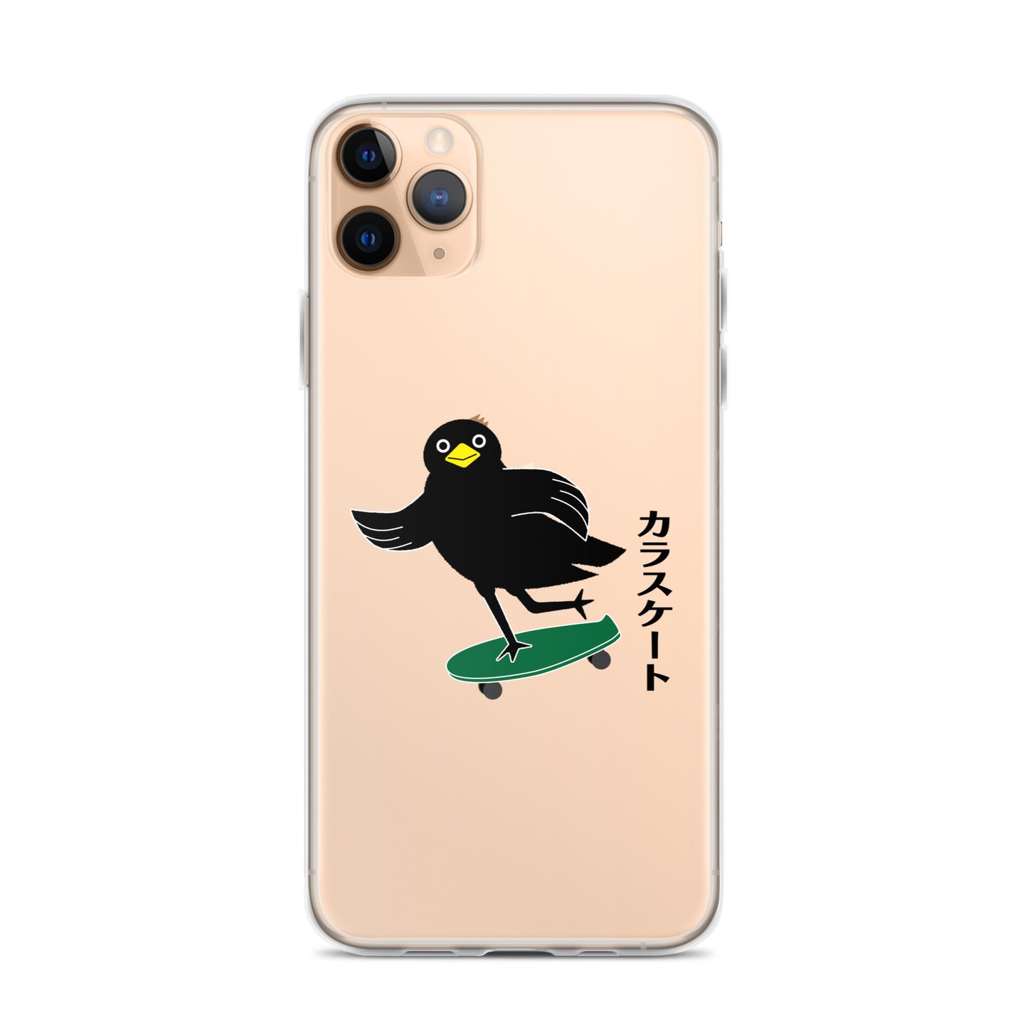 Clear Case for iPhone® Skateboarding Crow