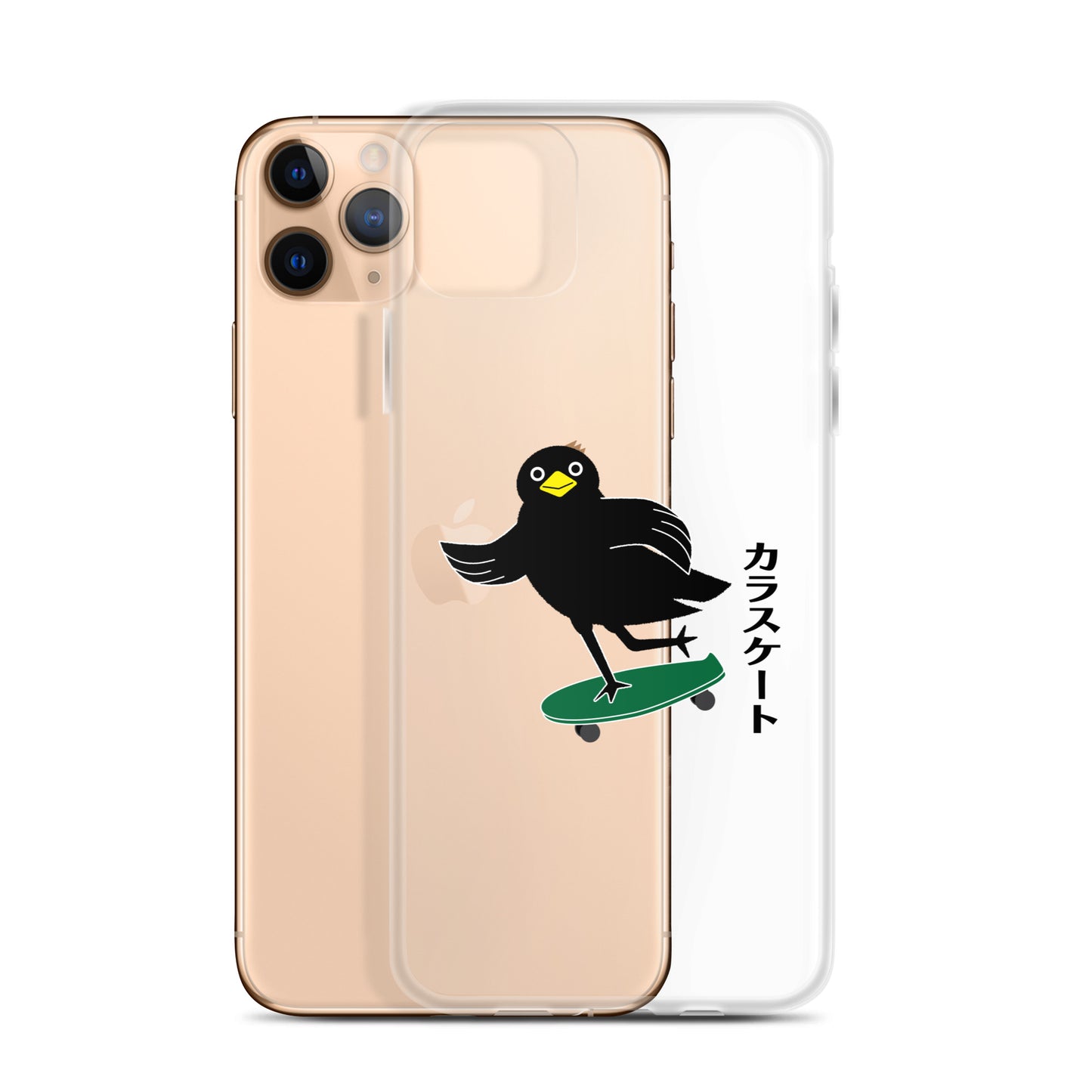 Clear Case for iPhone® Skateboarding Crow