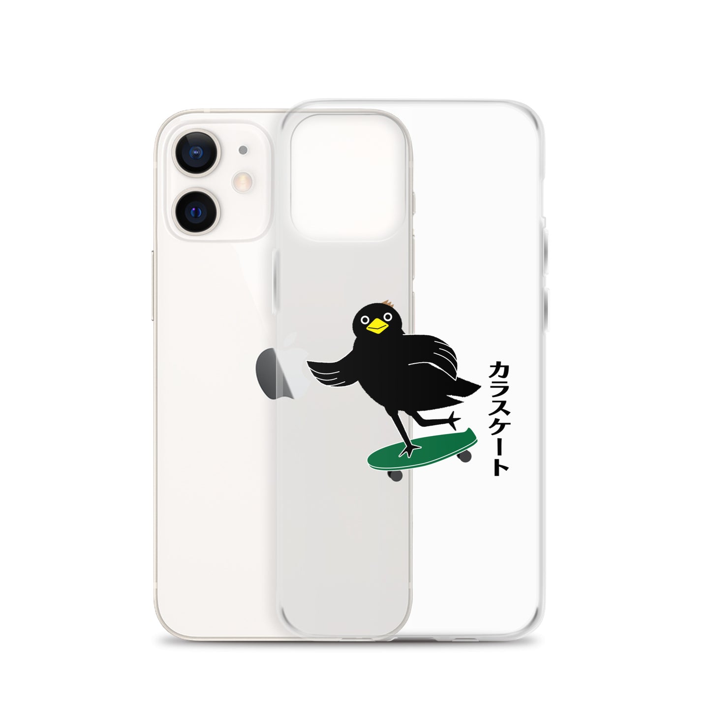 Clear Case for iPhone® Skateboarding Crow