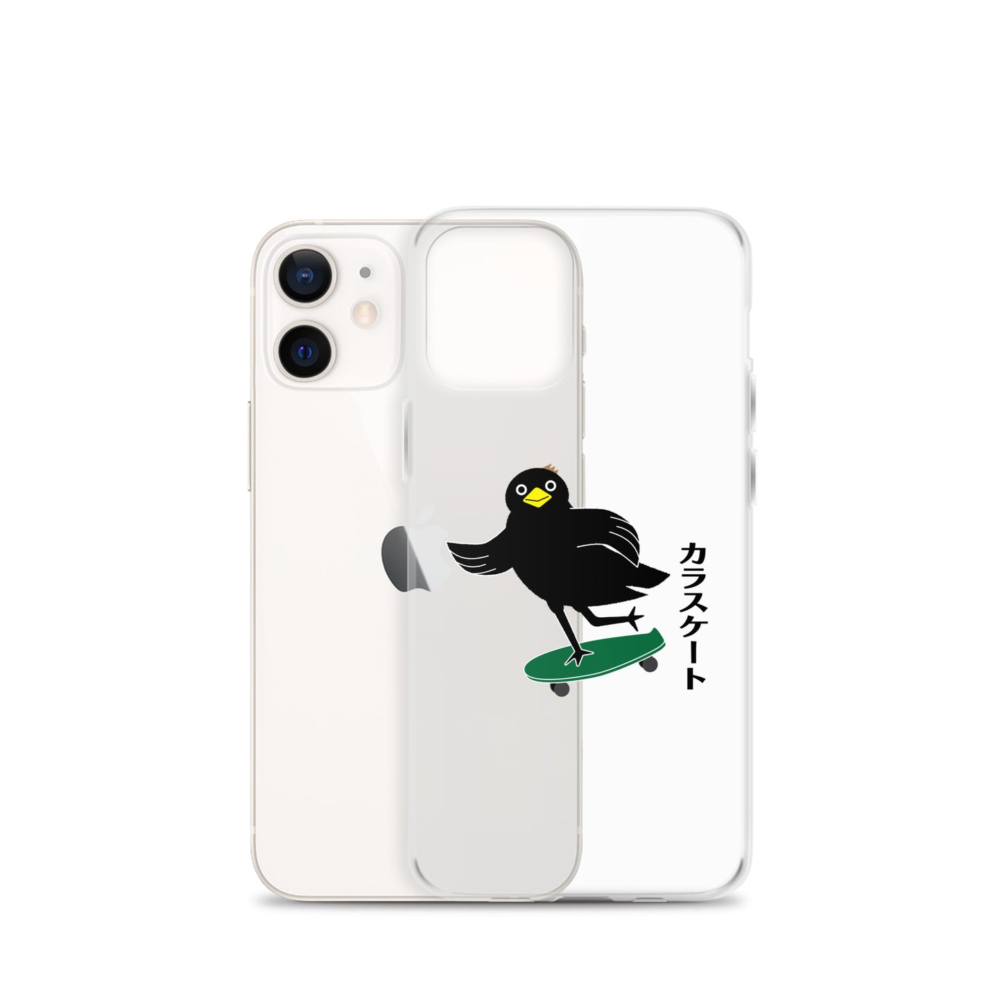 Clear Case for iPhone® Skateboarding Crow