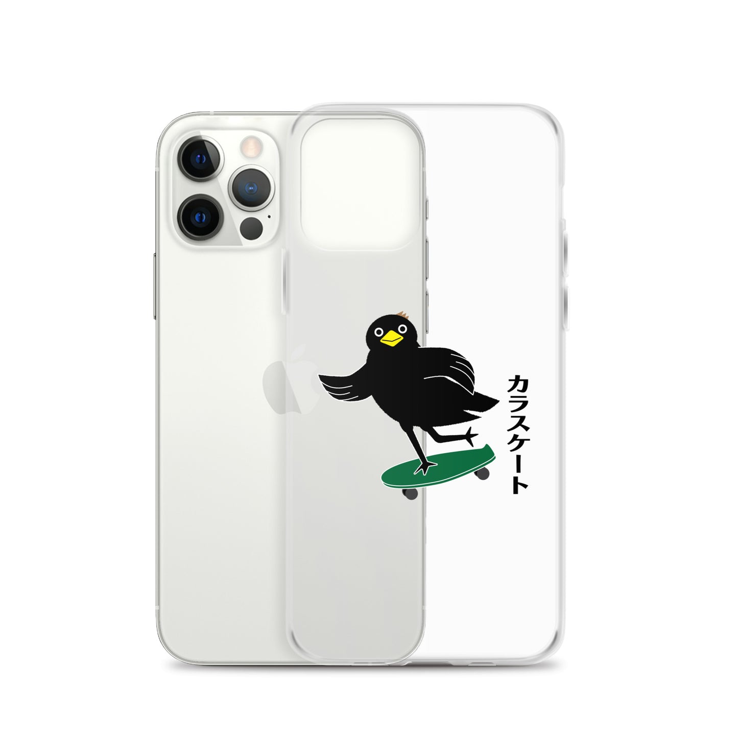 Clear Case for iPhone® Skateboarding Crow