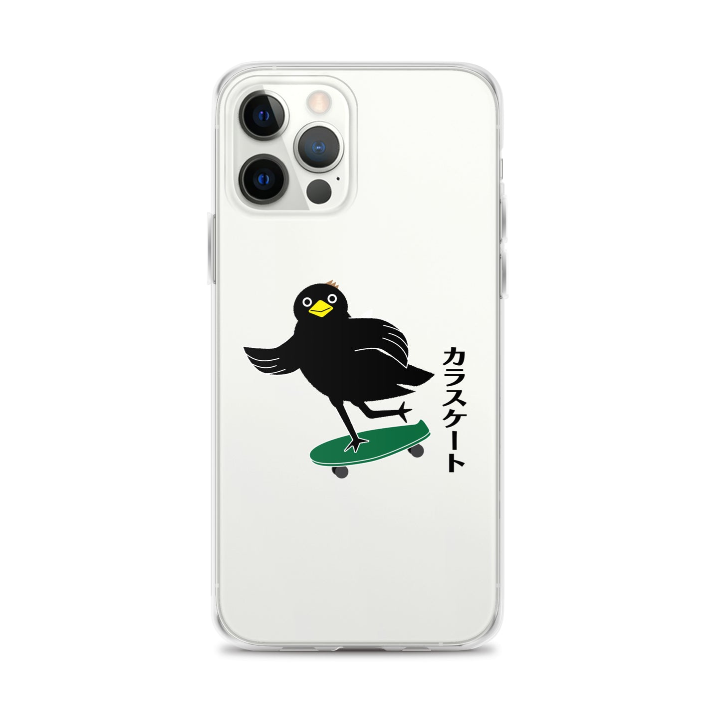 Clear Case for iPhone® Skateboarding Crow