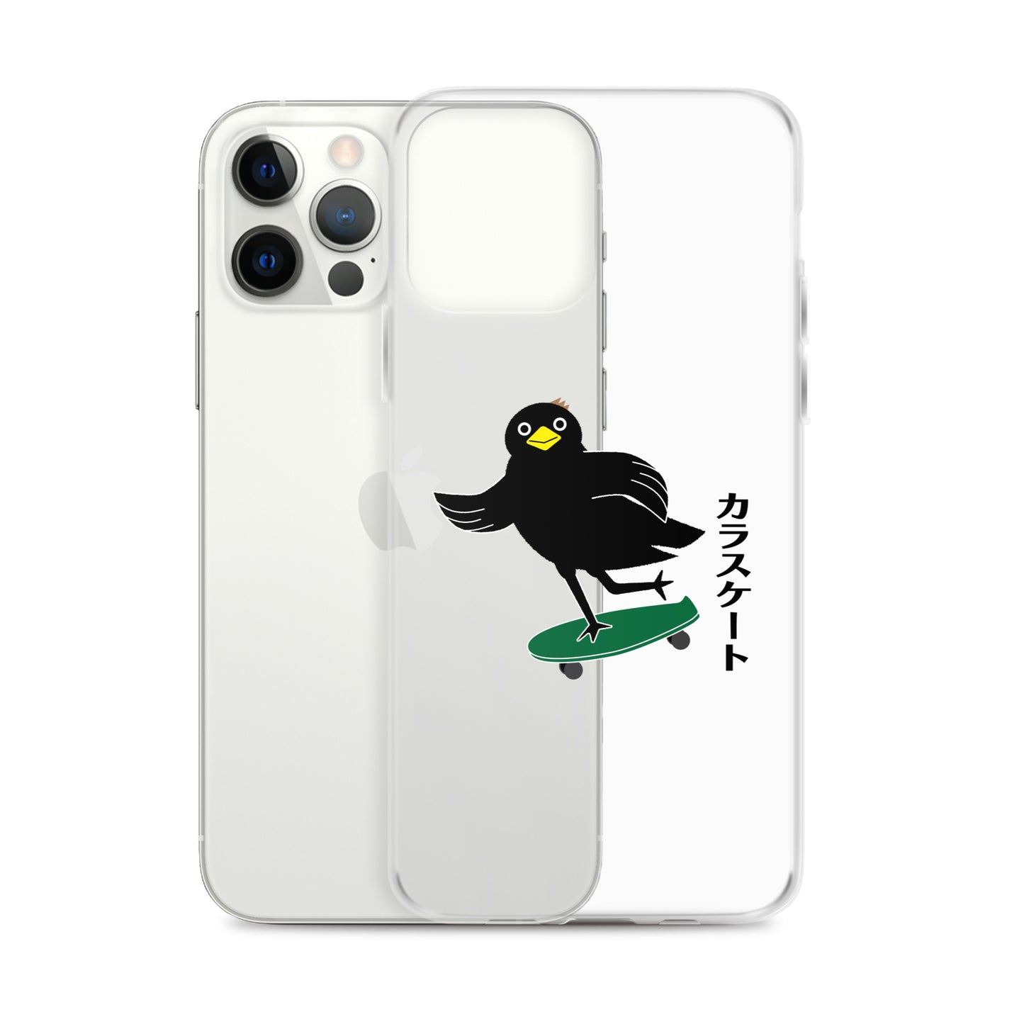 Clear Case for iPhone® Skateboarding Crow