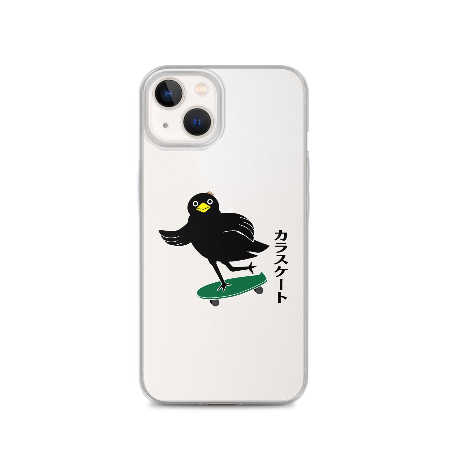 Clear Case for iPhone® Skateboarding Crow