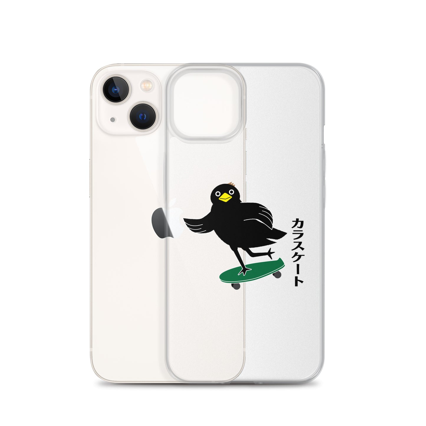 Clear Case for iPhone® Skateboarding Crow