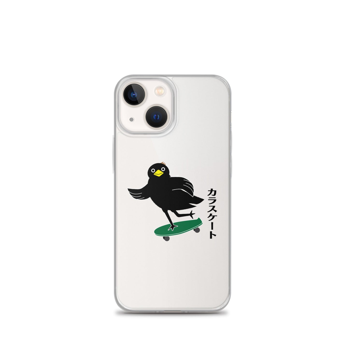 Clear Case for iPhone® Skateboarding Crow