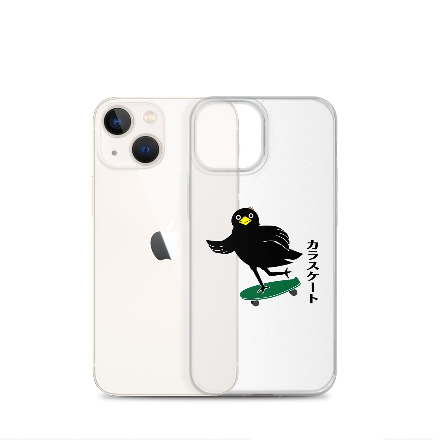 Clear Case for iPhone® Skateboarding Crow