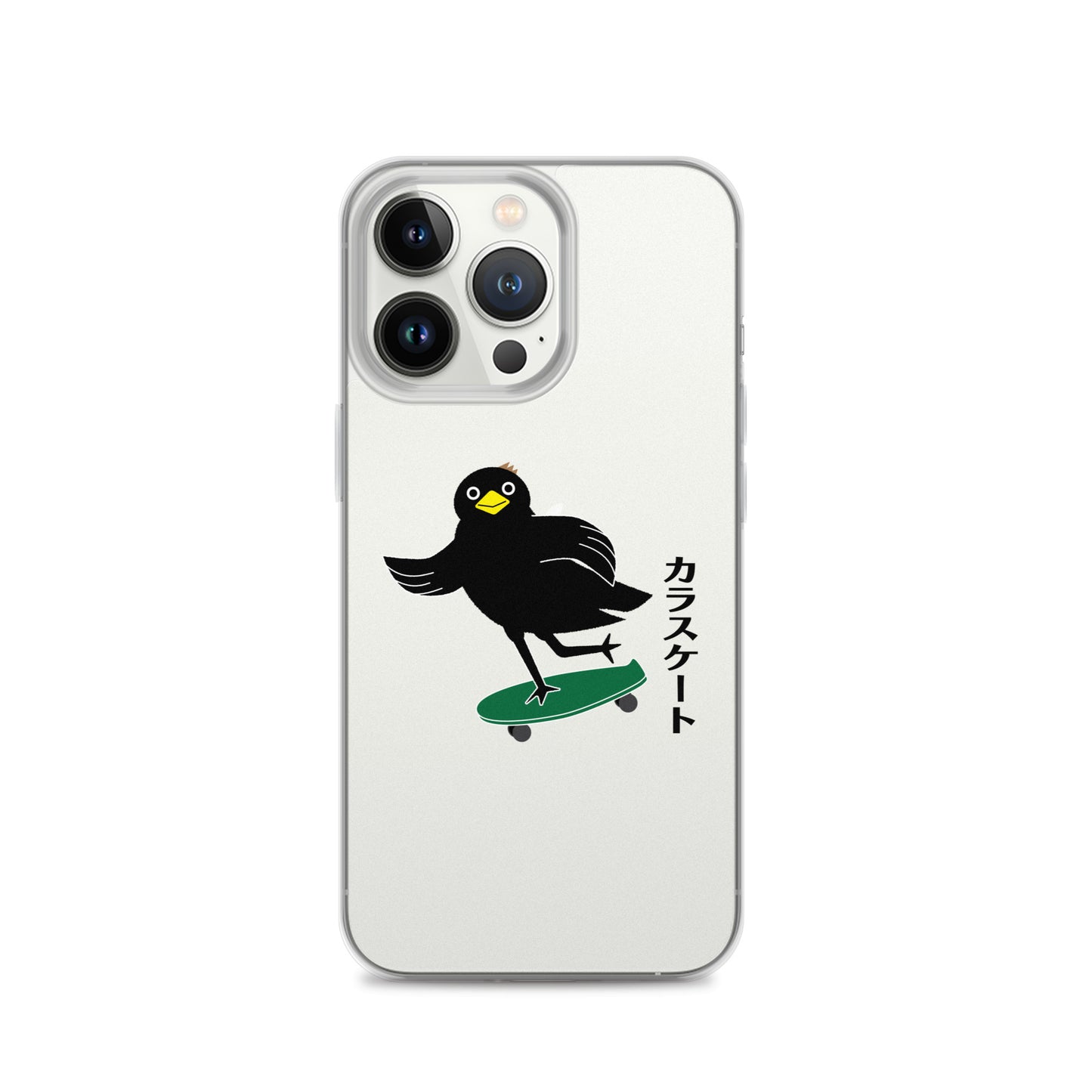 Clear Case for iPhone® Skateboarding Crow