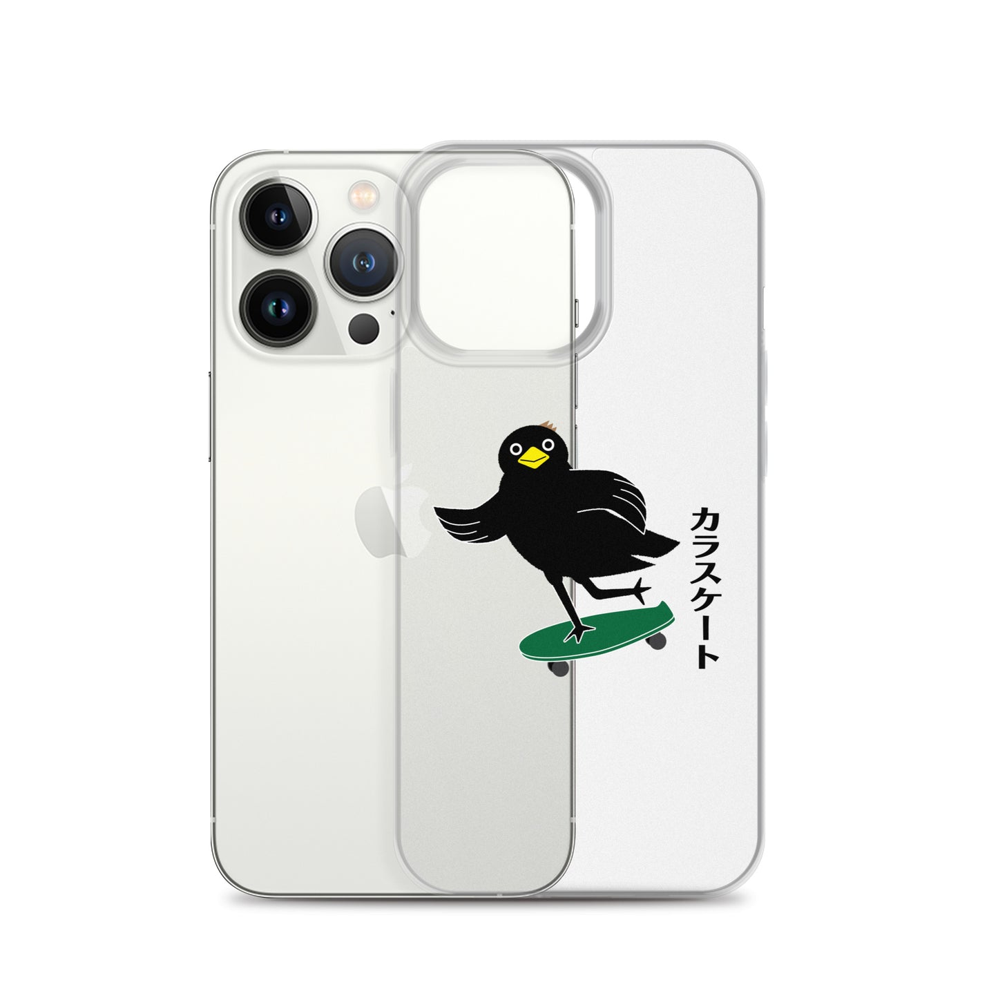 Clear Case for iPhone® Skateboarding Crow