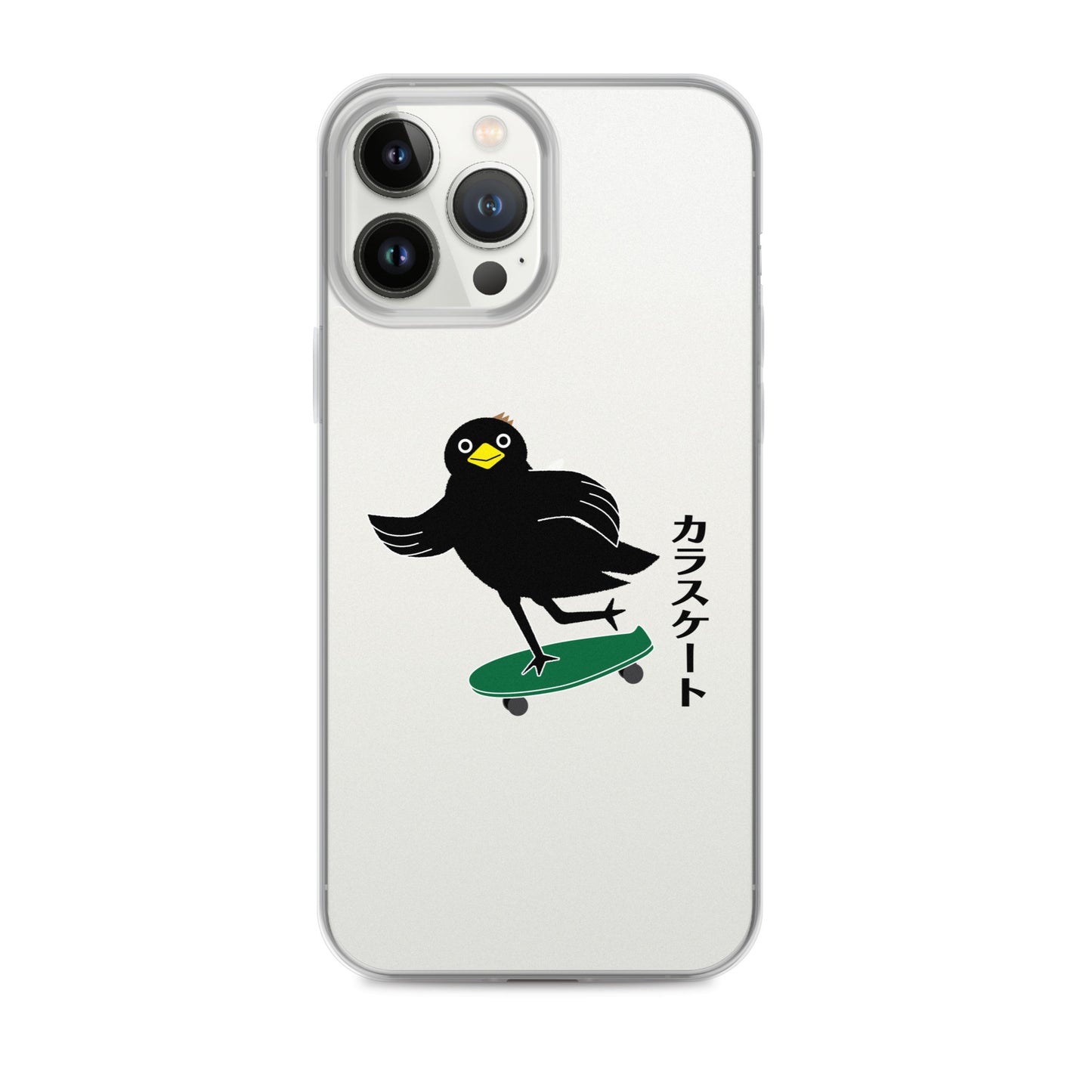 Clear Case for iPhone® Skateboarding Crow