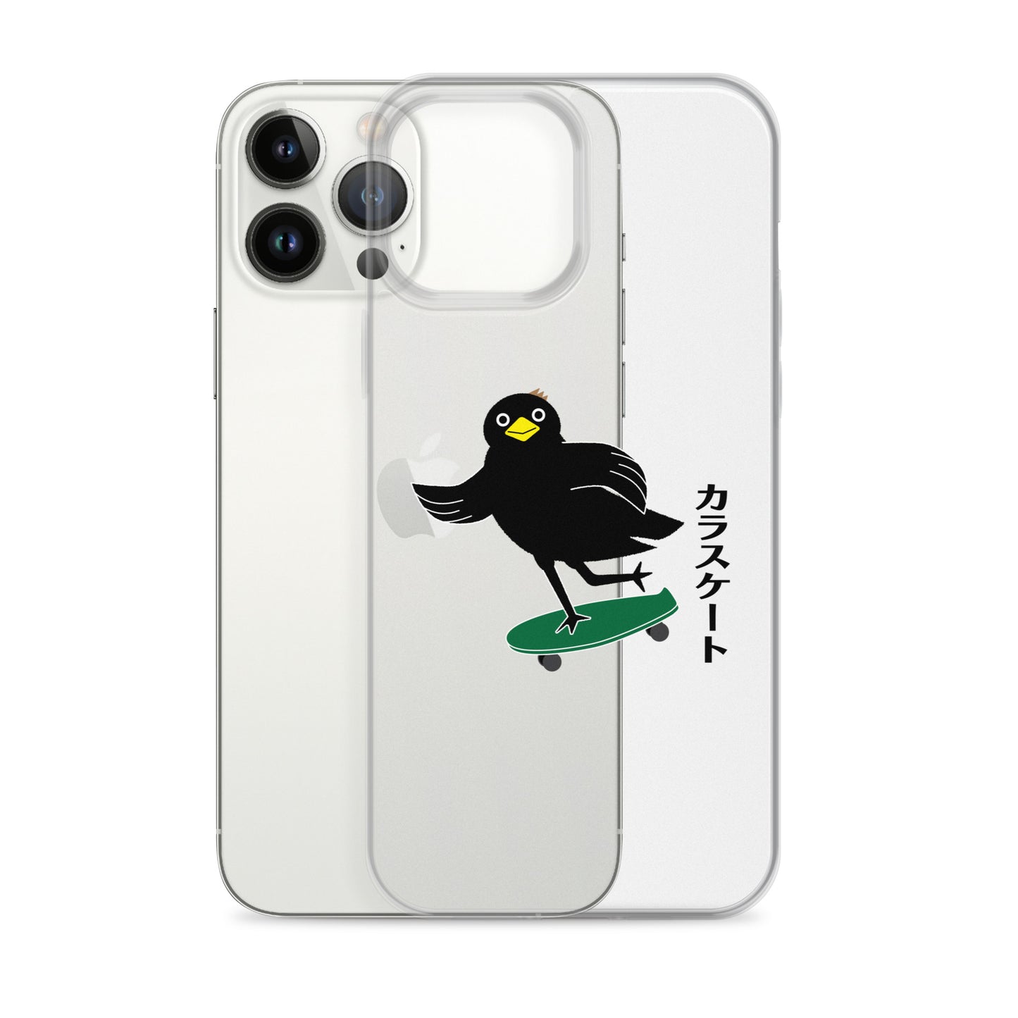 Clear Case for iPhone® Skateboarding Crow