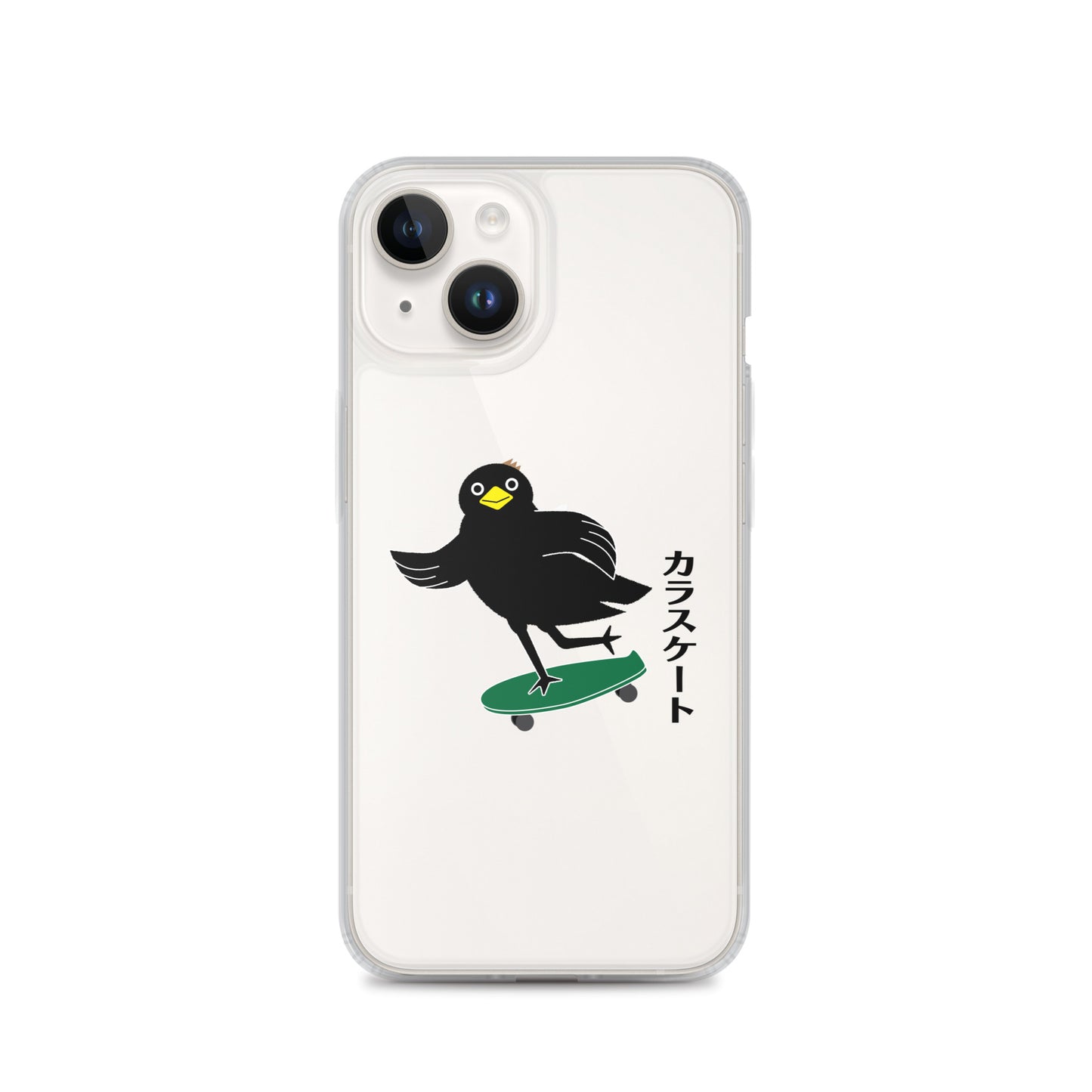 Clear Case for iPhone® Skateboarding Crow