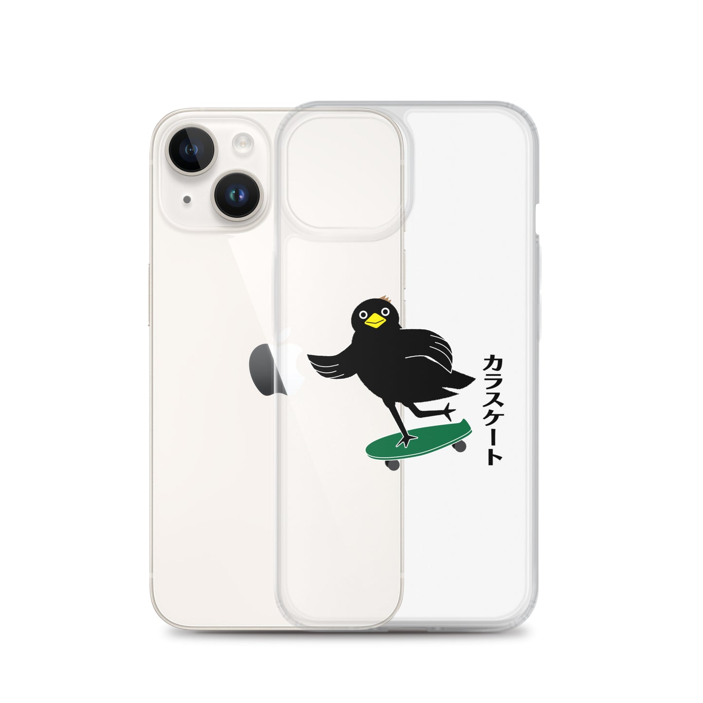 Clear Case for iPhone® Skateboarding Crow