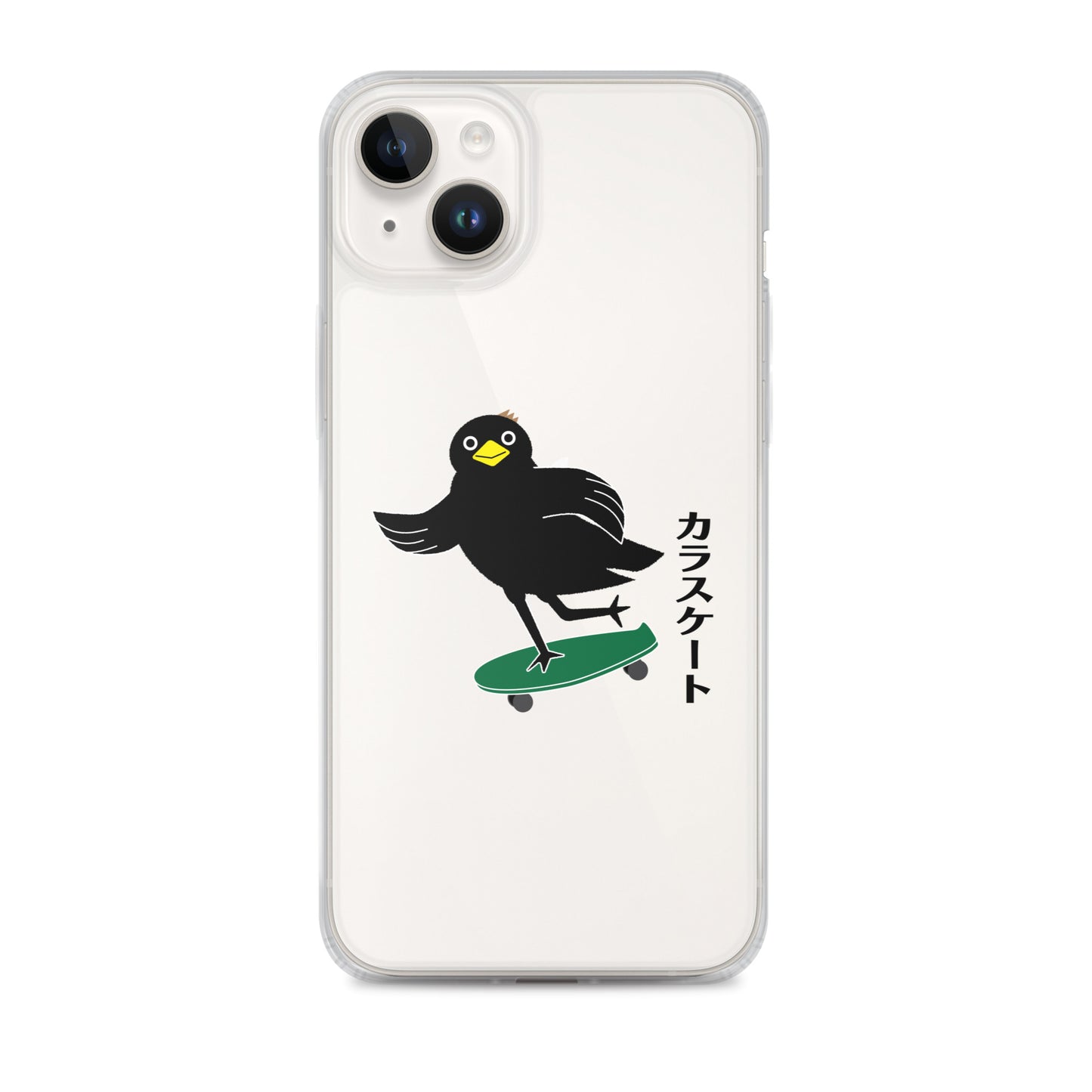 Clear Case for iPhone® Skateboarding Crow