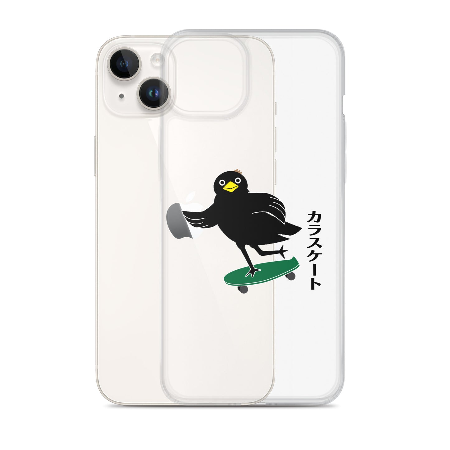 Clear Case for iPhone® Skateboarding Crow