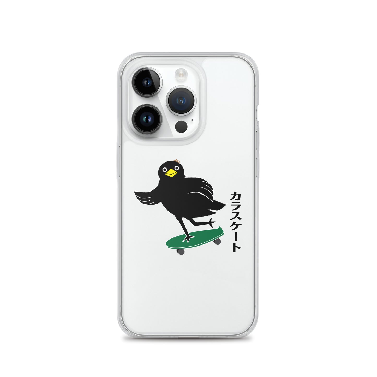 Clear Case for iPhone® Skateboarding Crow