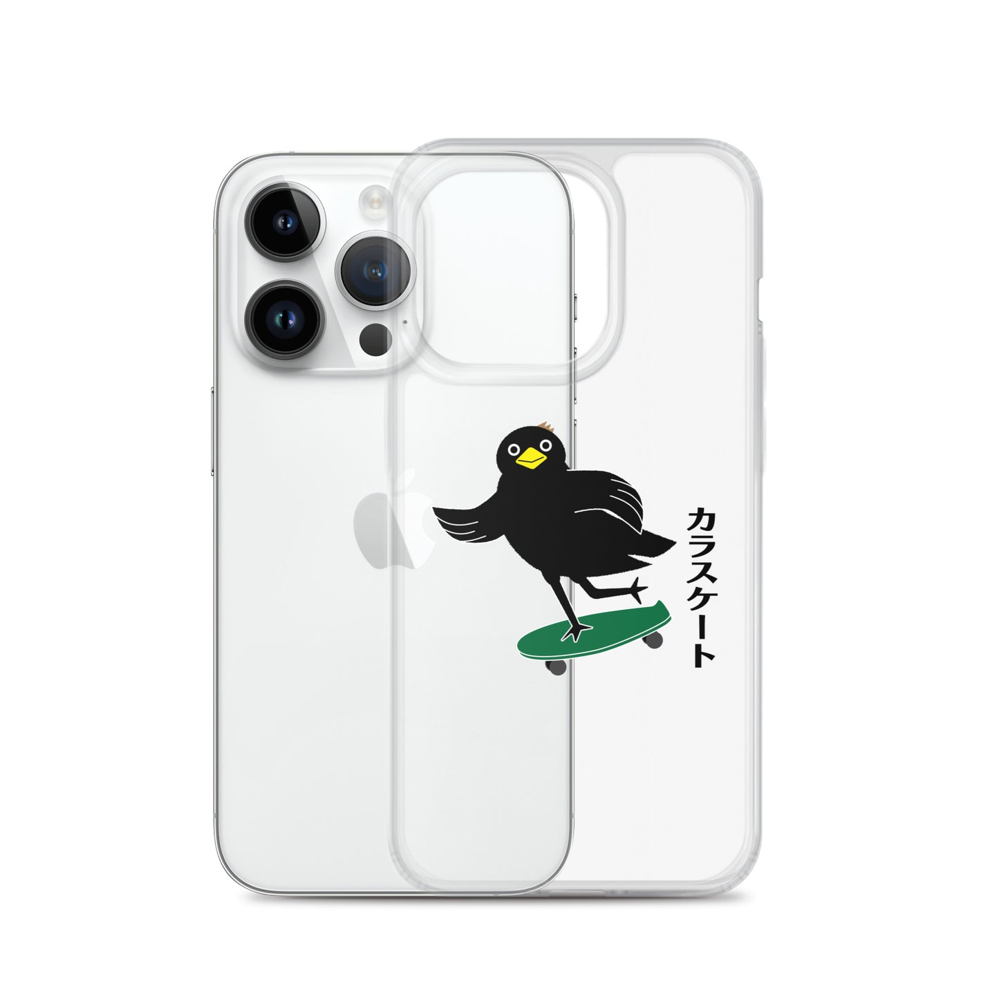 Clear Case for iPhone® Skateboarding Crow