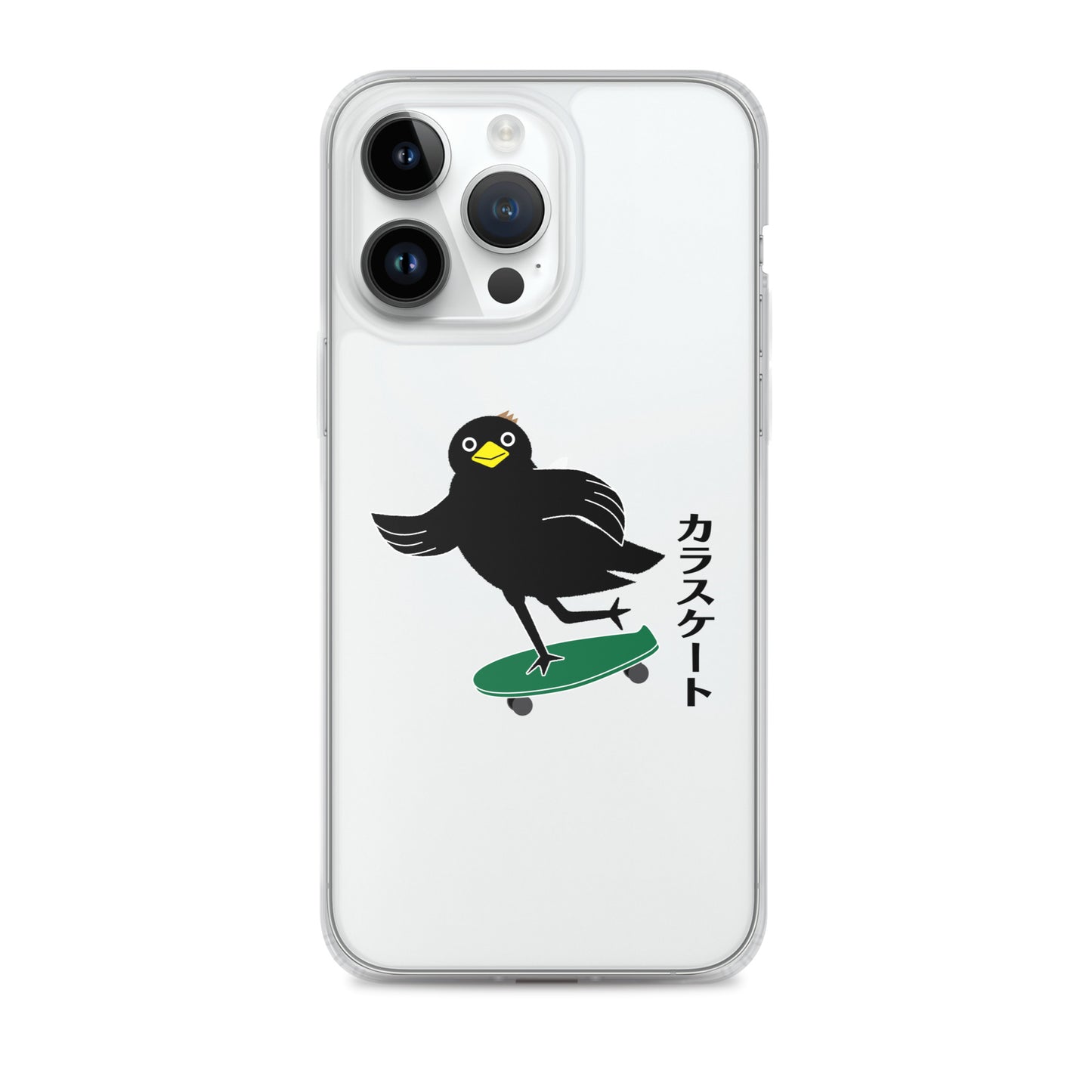 Clear Case for iPhone® Skateboarding Crow