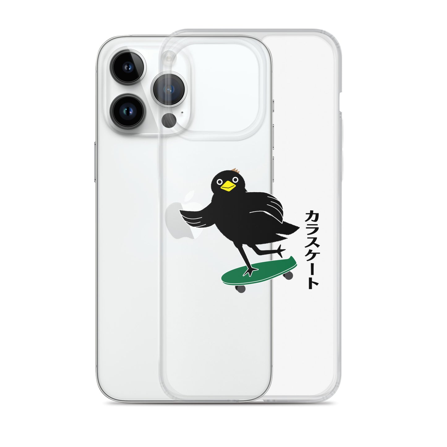 Clear Case for iPhone® Skateboarding Crow