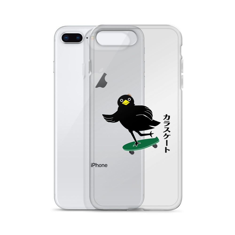 Clear Case for iPhone® Skateboarding Crow