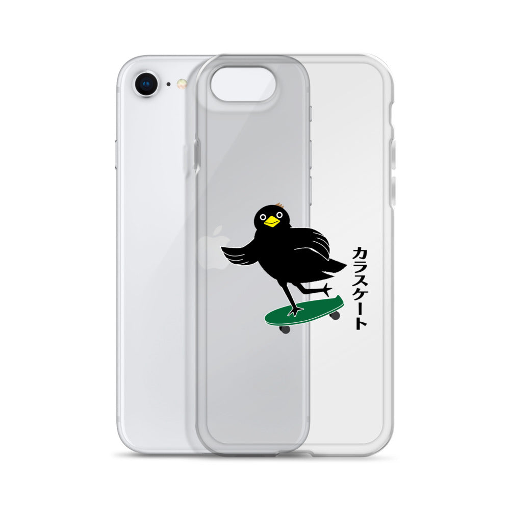 Clear Case for iPhone® Skateboarding Crow