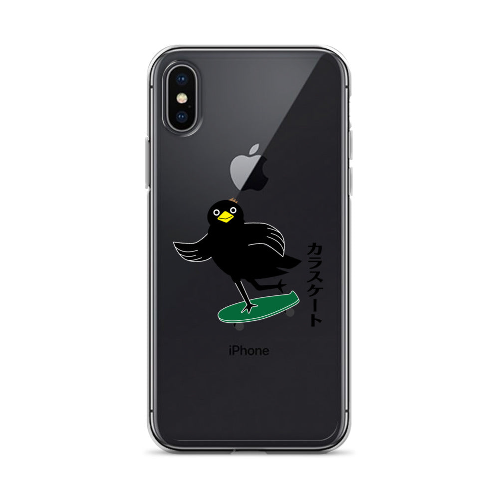 Clear Case for iPhone® Skateboarding Crow