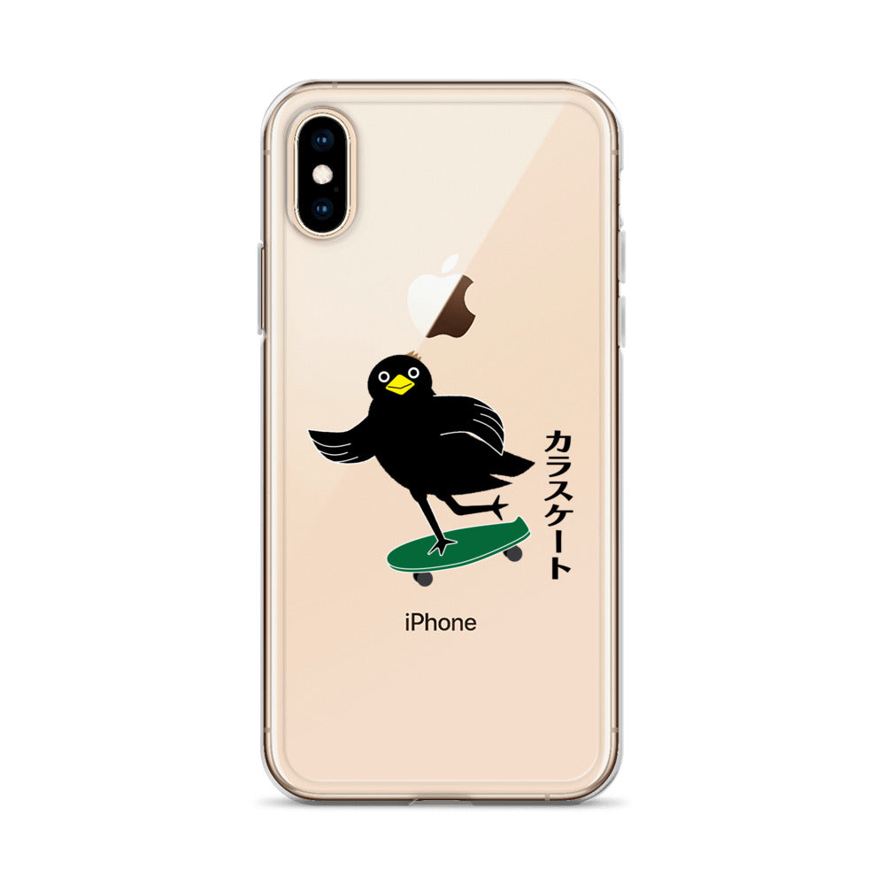 Clear Case for iPhone® Skateboarding Crow