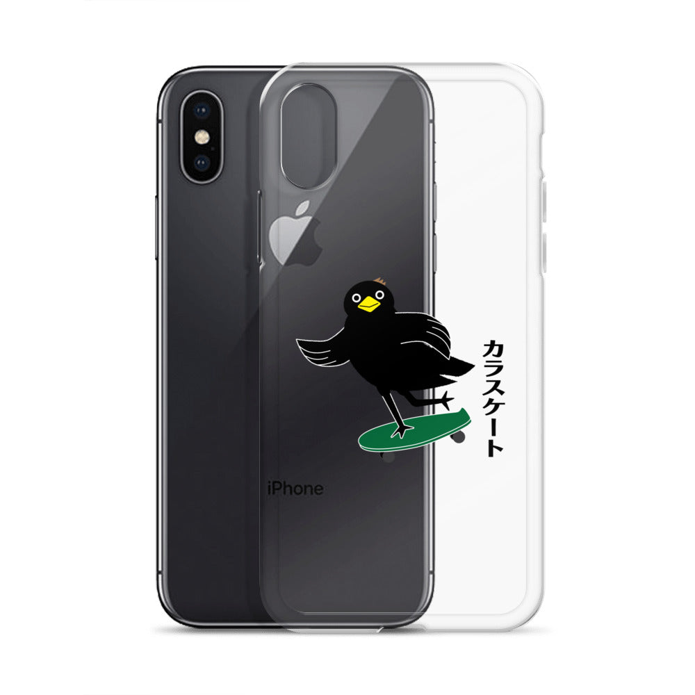 Clear Case for iPhone® Skateboarding Crow