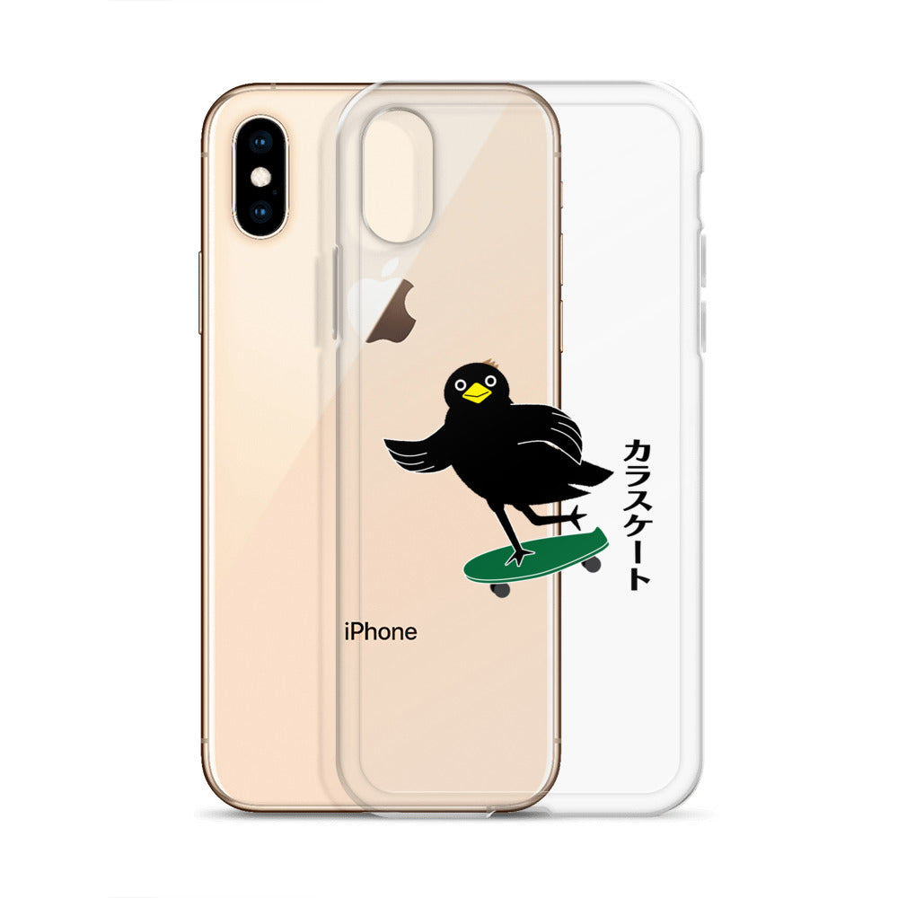 Clear Case for iPhone® Skateboarding Crow