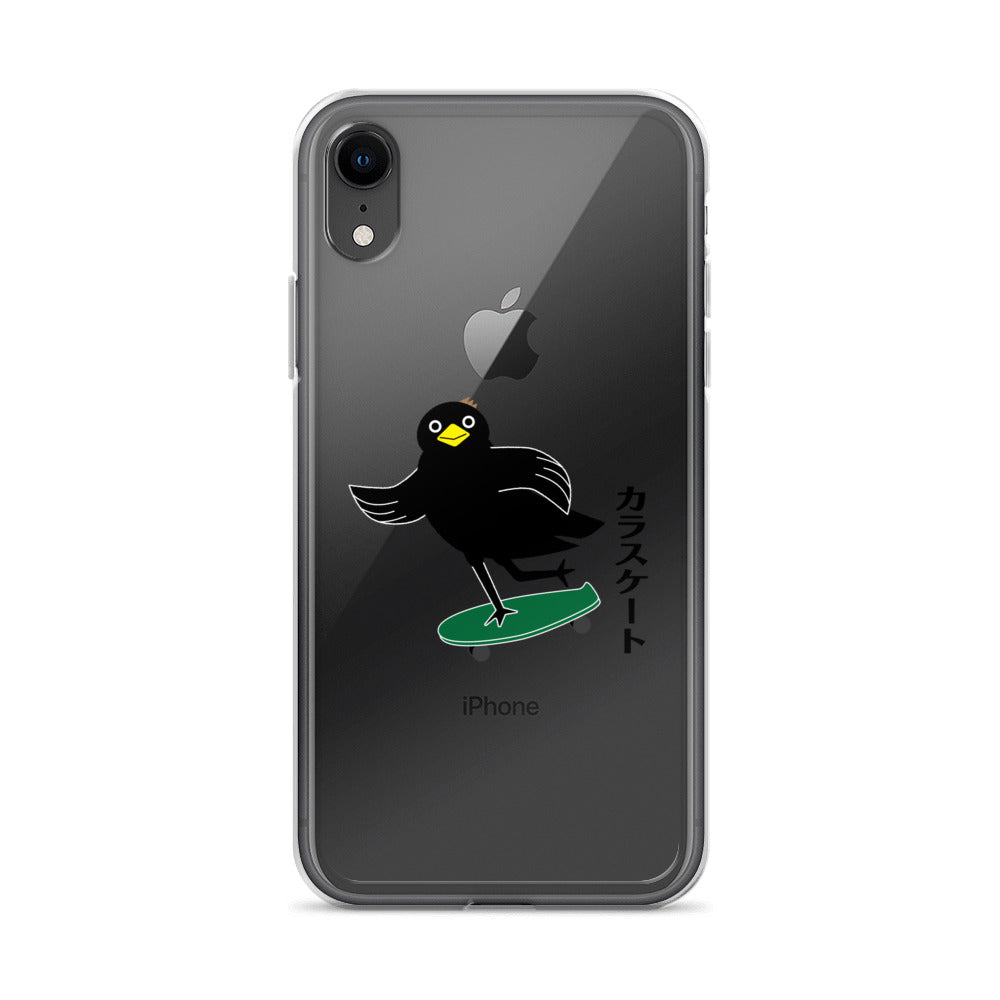 Clear Case for iPhone® Skateboarding Crow