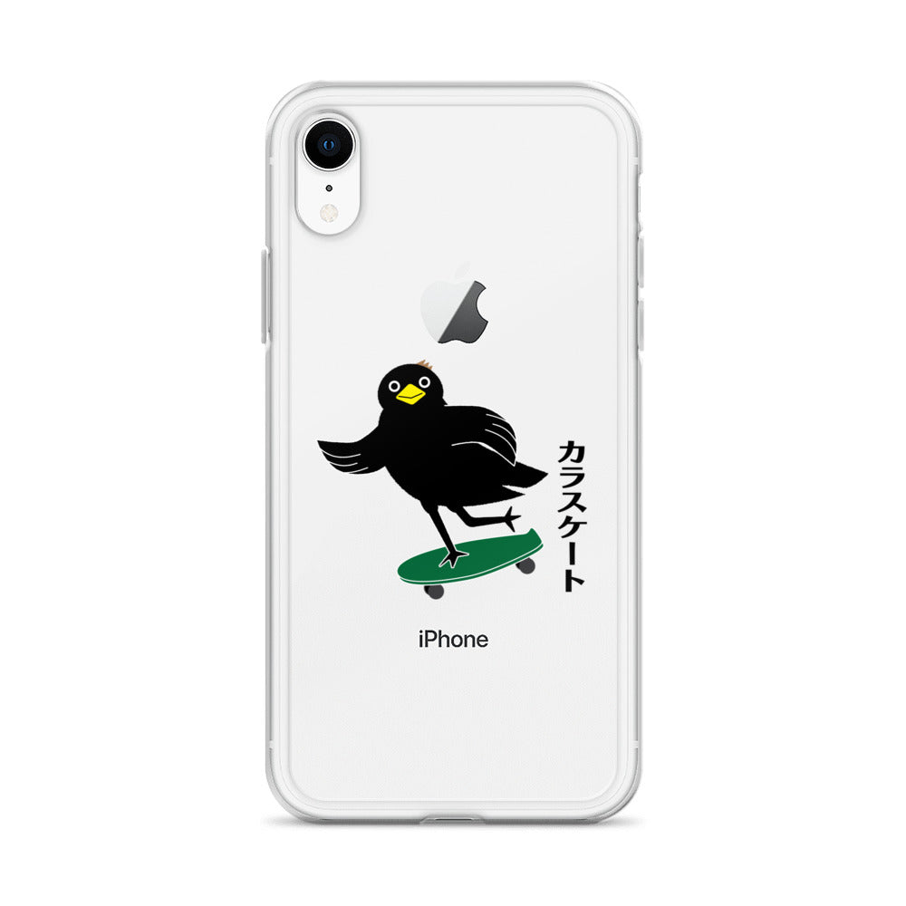 Clear Case for iPhone® Skateboarding Crow